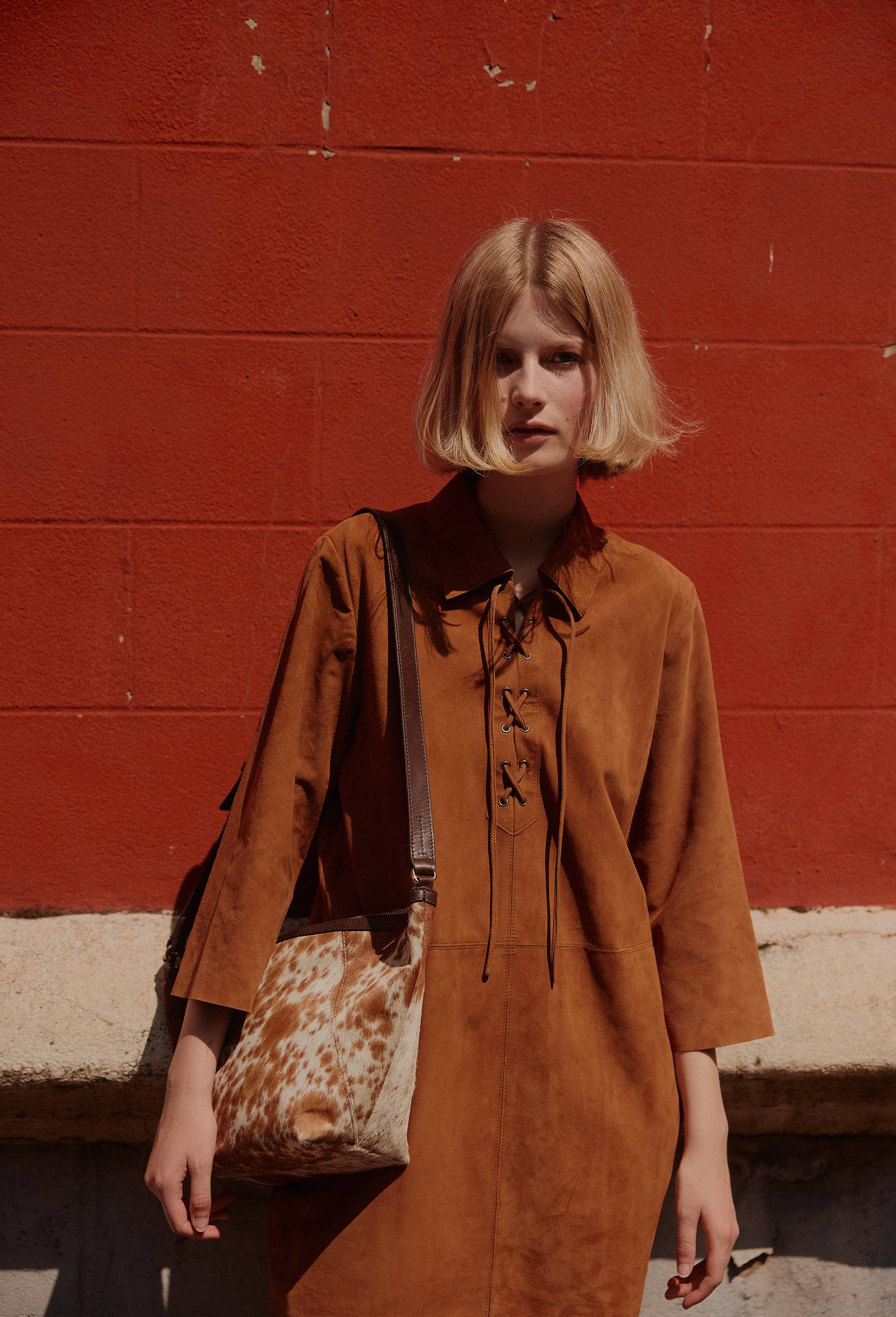 Robe courte unie en cuir - MONOPRIX - Modalova