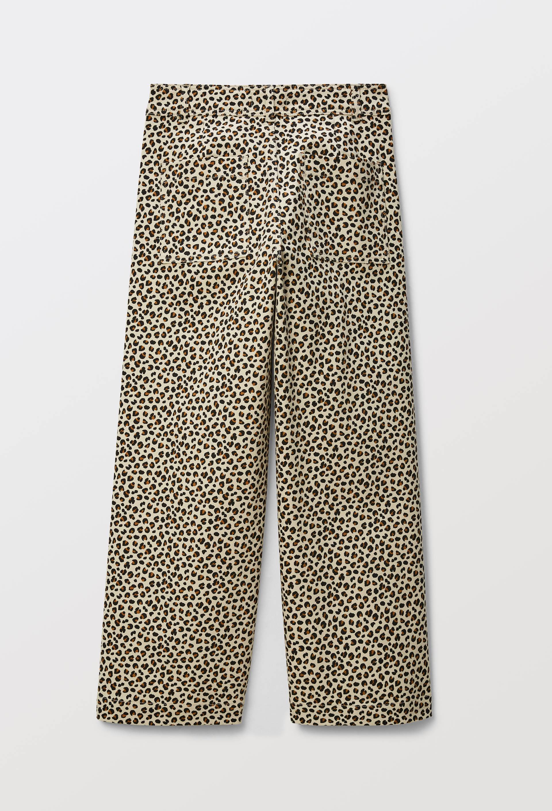 Pantalon l&eacute;opard large en coton, Beige clair, large image number 2
