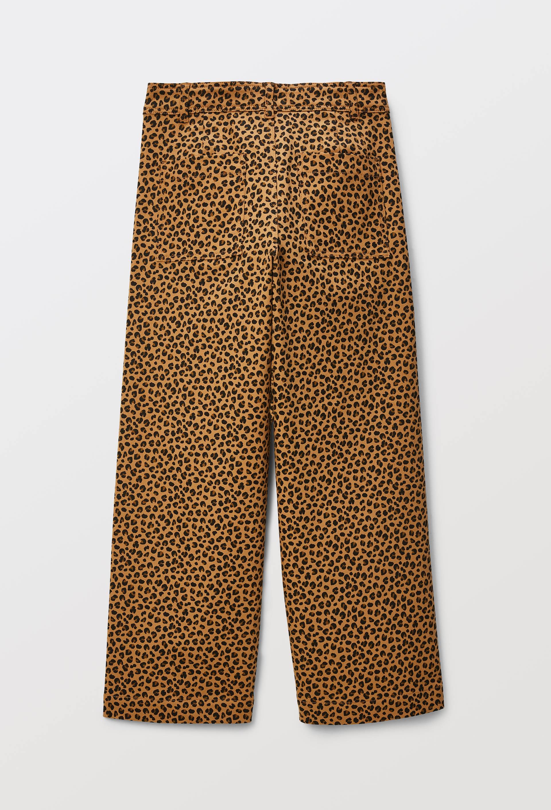 Pantalon l&eacute;opard large en coton, Brun clair, large image number 2.0