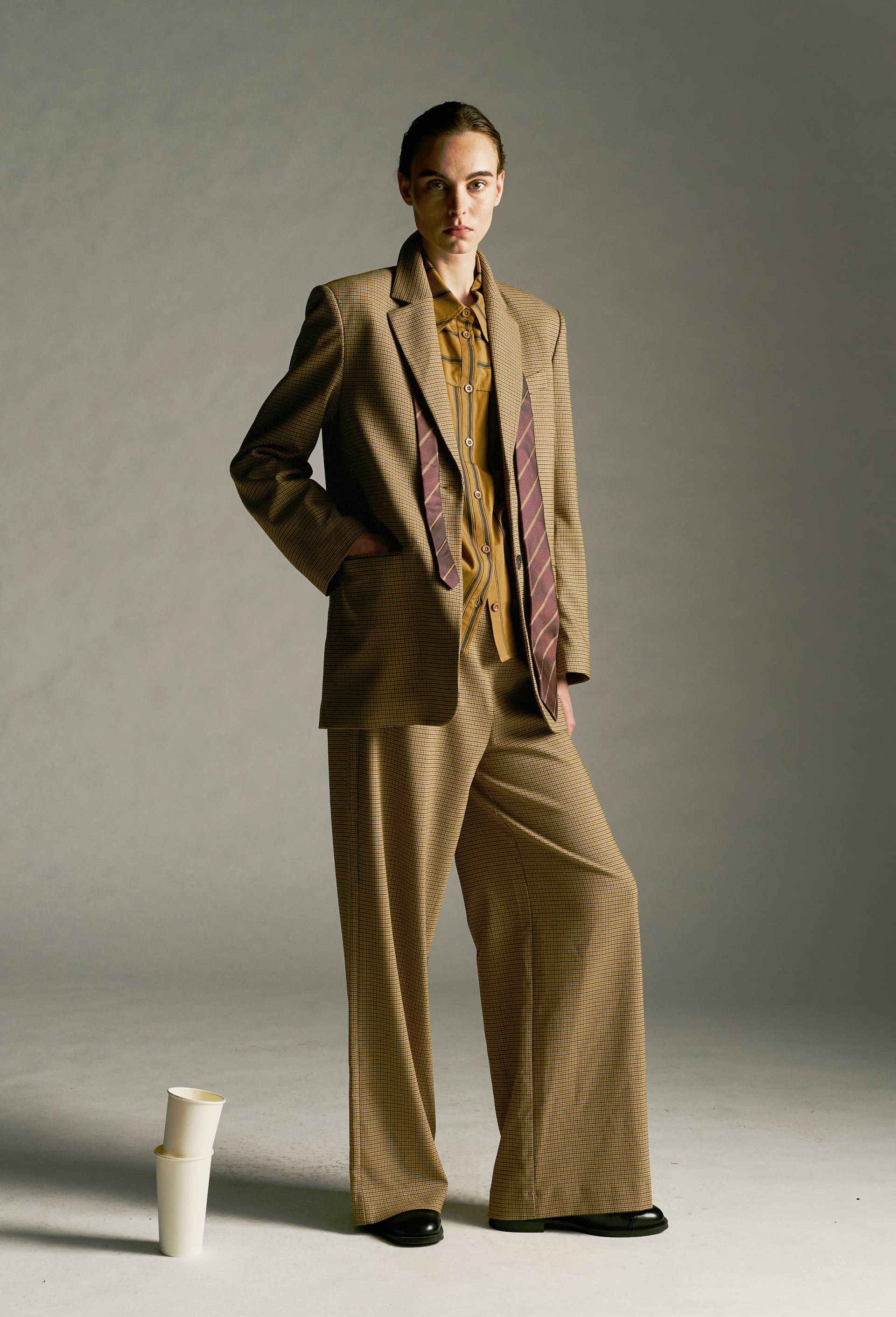 Pantalon &agrave; carreaux, Beige, large image number 0