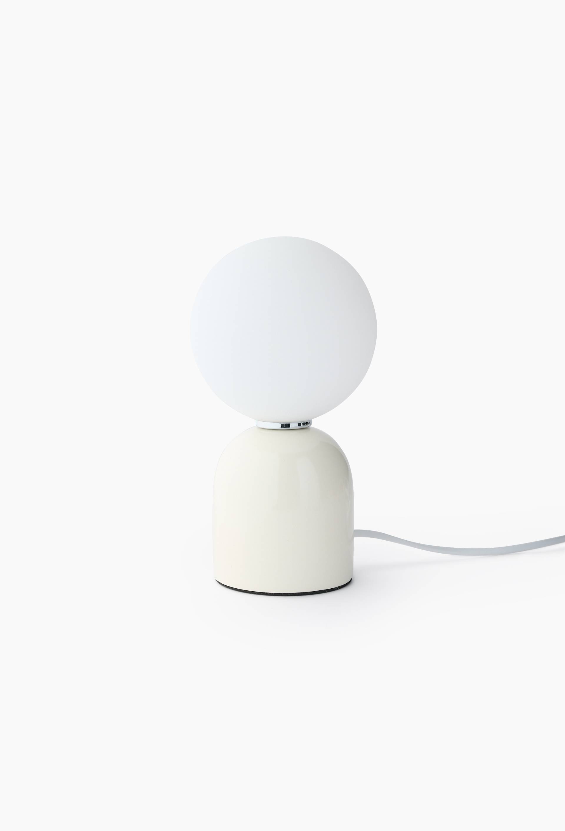 Lampe boule, 12xH22cm, en m&eacute;tal, Ecru, swatch image