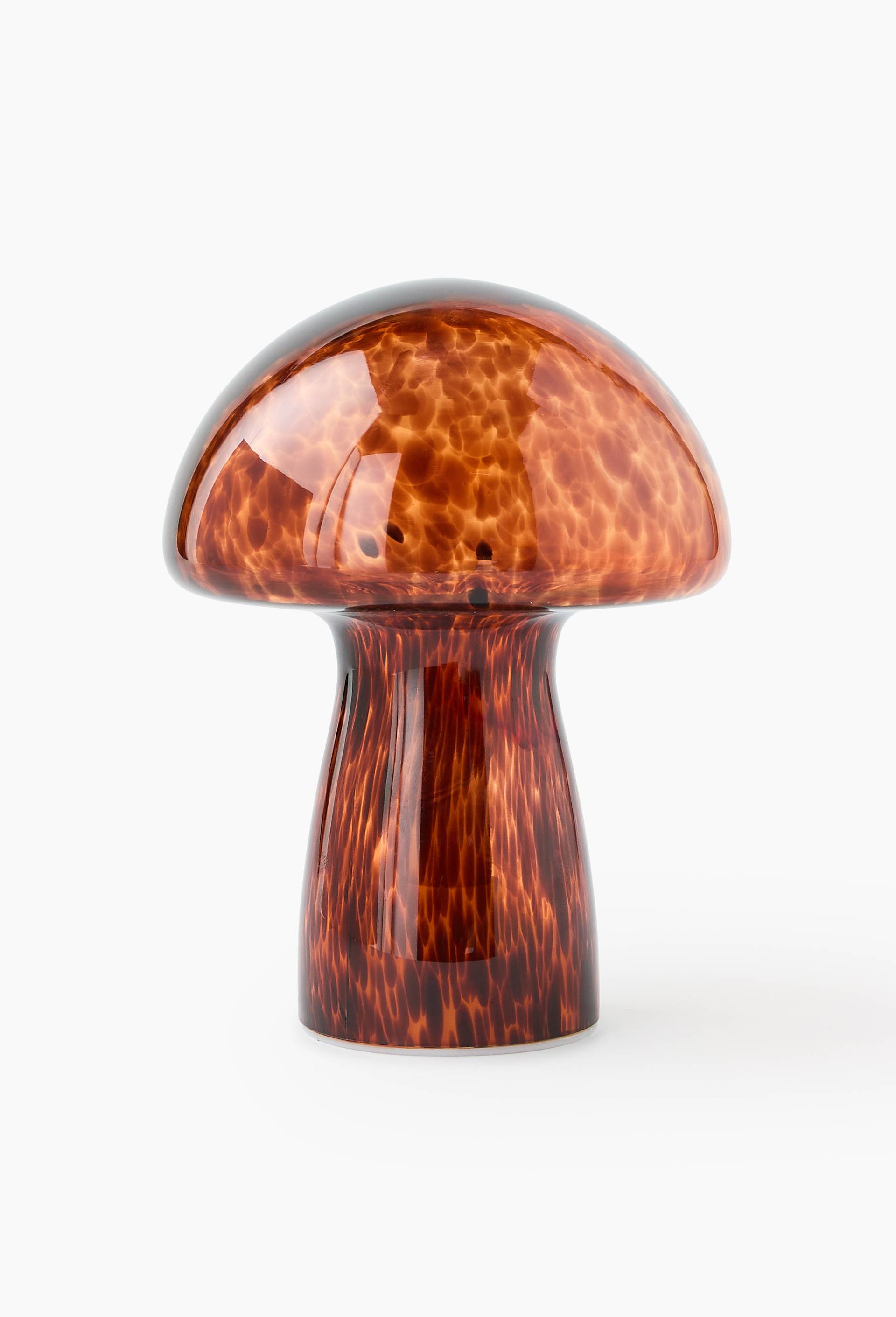 Lampe champignon, 16xH21cm, en verre, Jaune fonc&eacute;, large image number 0.0