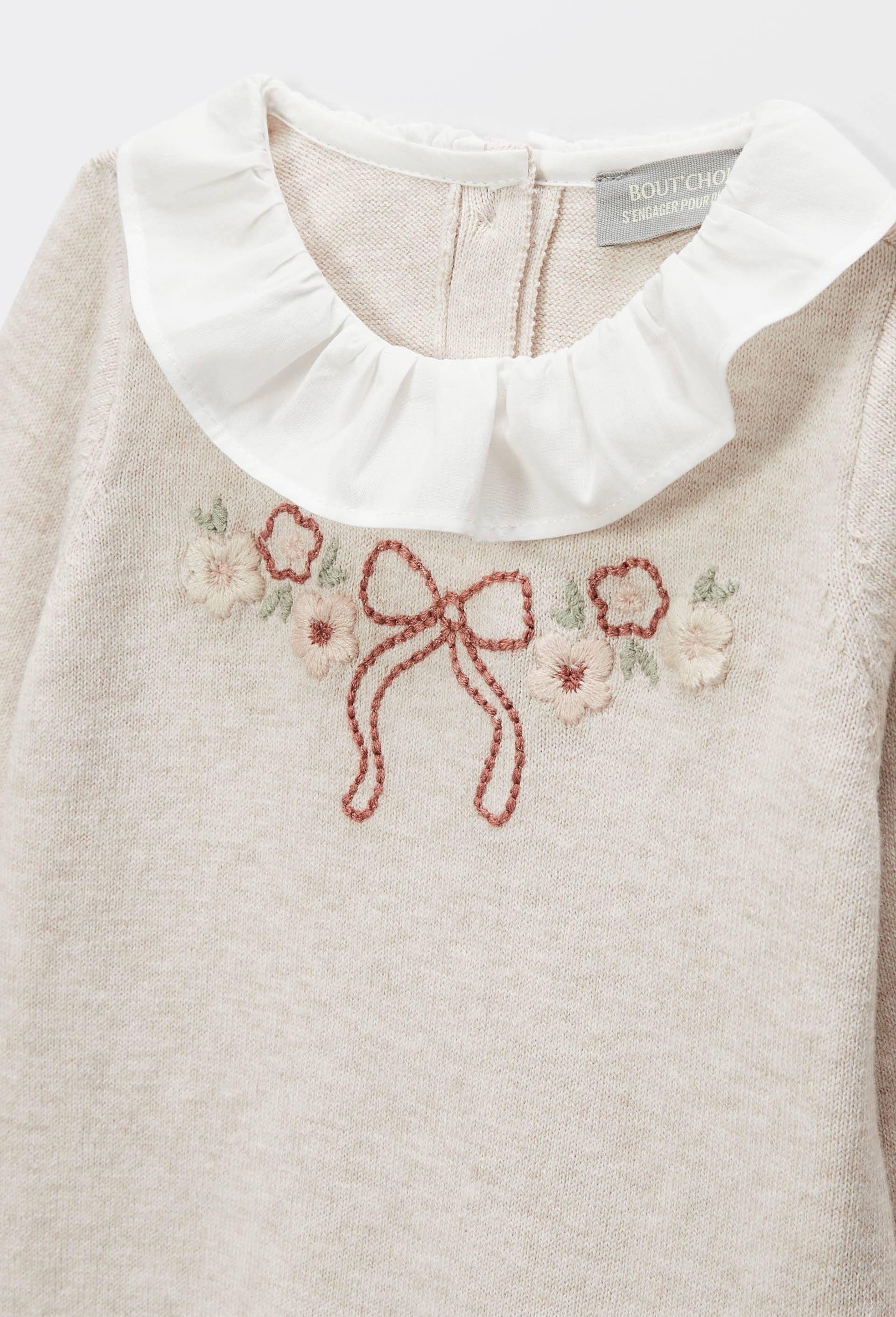 Combinaison longue en tricot jacquard, Ecru, large image number 2