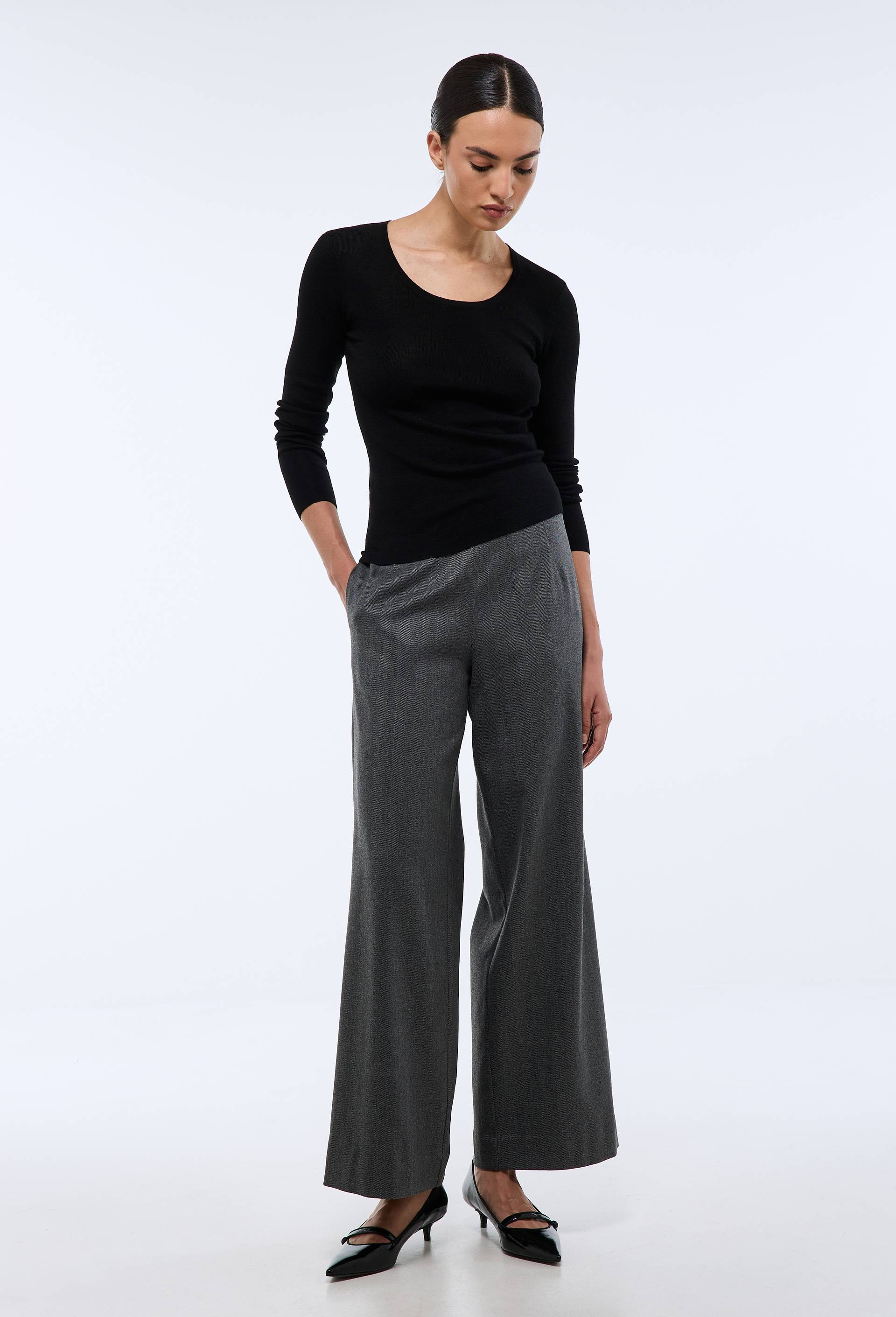 Pantalon large, Gris fonc&eacute;, large image number 0