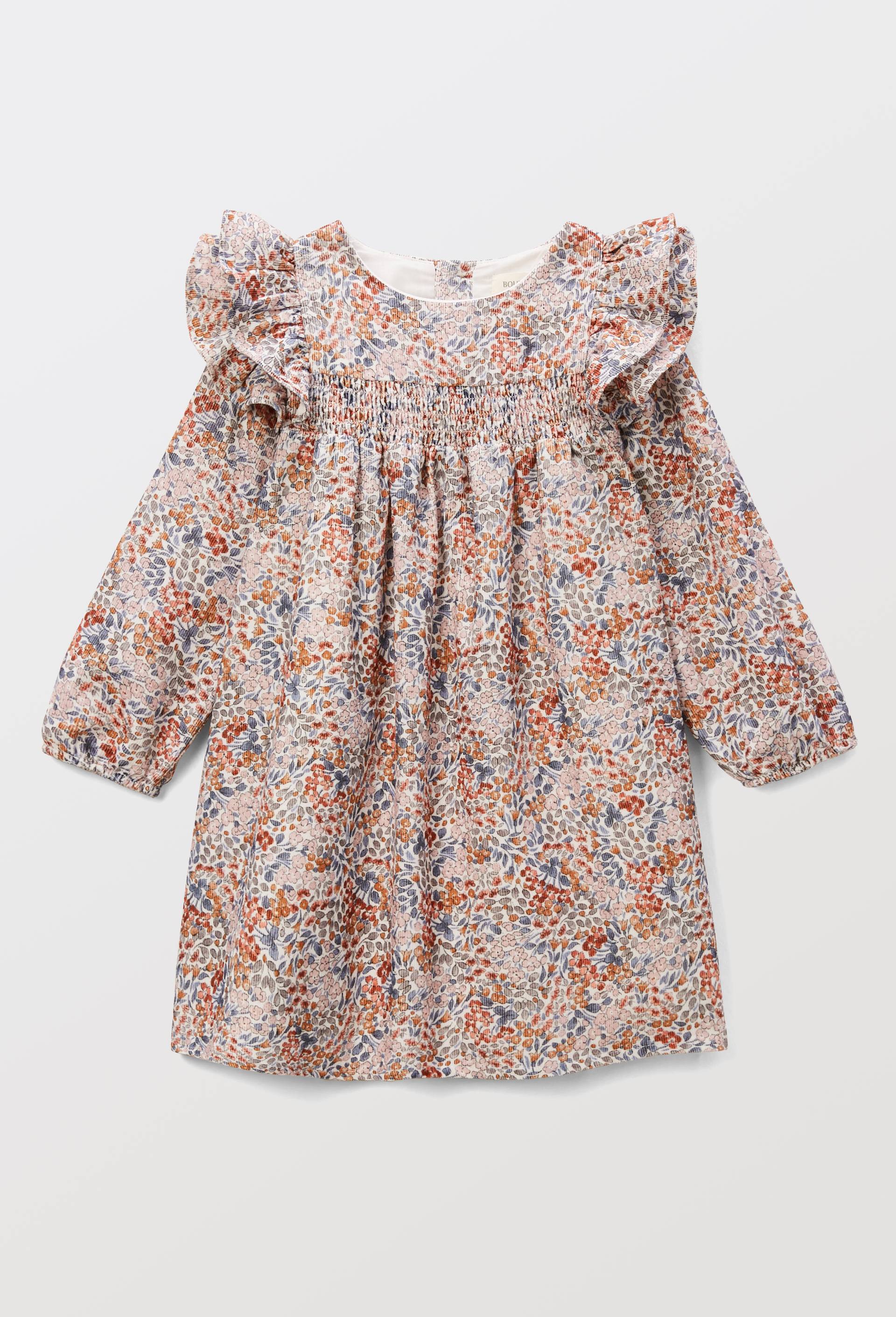 Robe imprim&eacute;e en velours en coton, Ecru, large image number 0