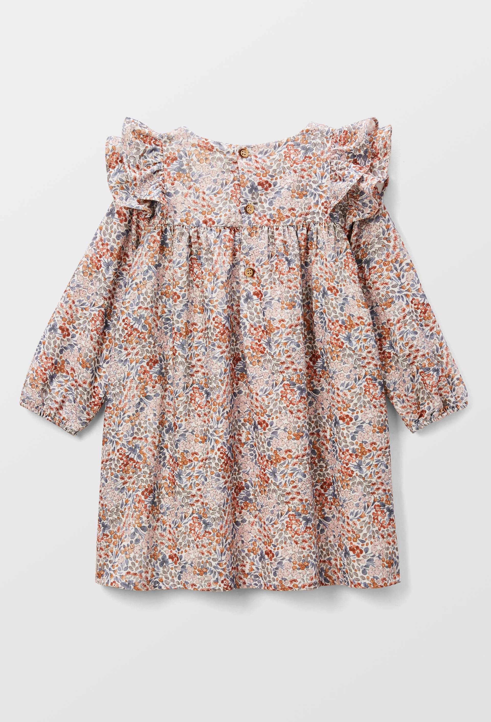 Robe imprim&eacute;e en velours en coton, Ecru, large image number 1