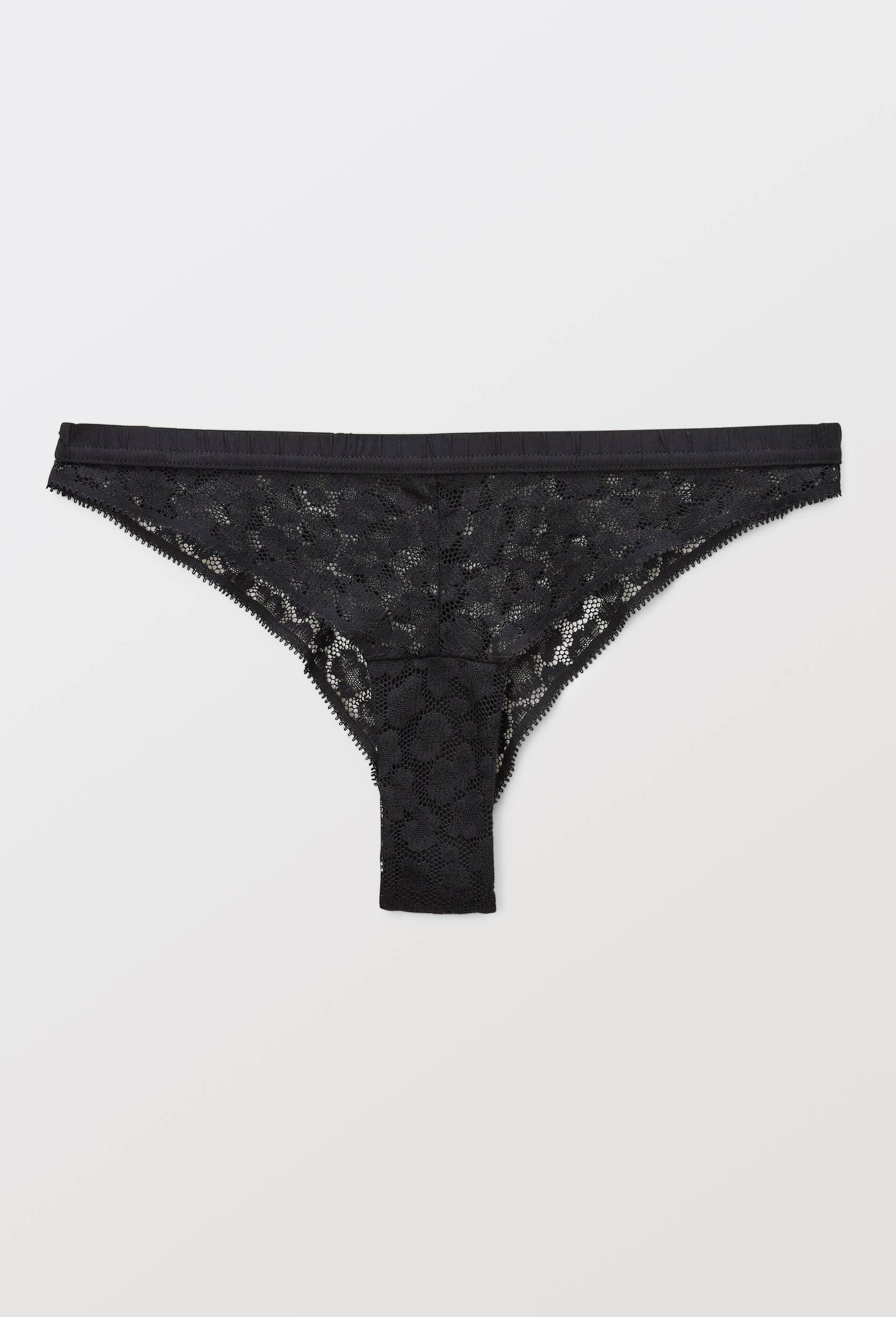 Tanga AMBRE en dentelle, Noir, large image number 2