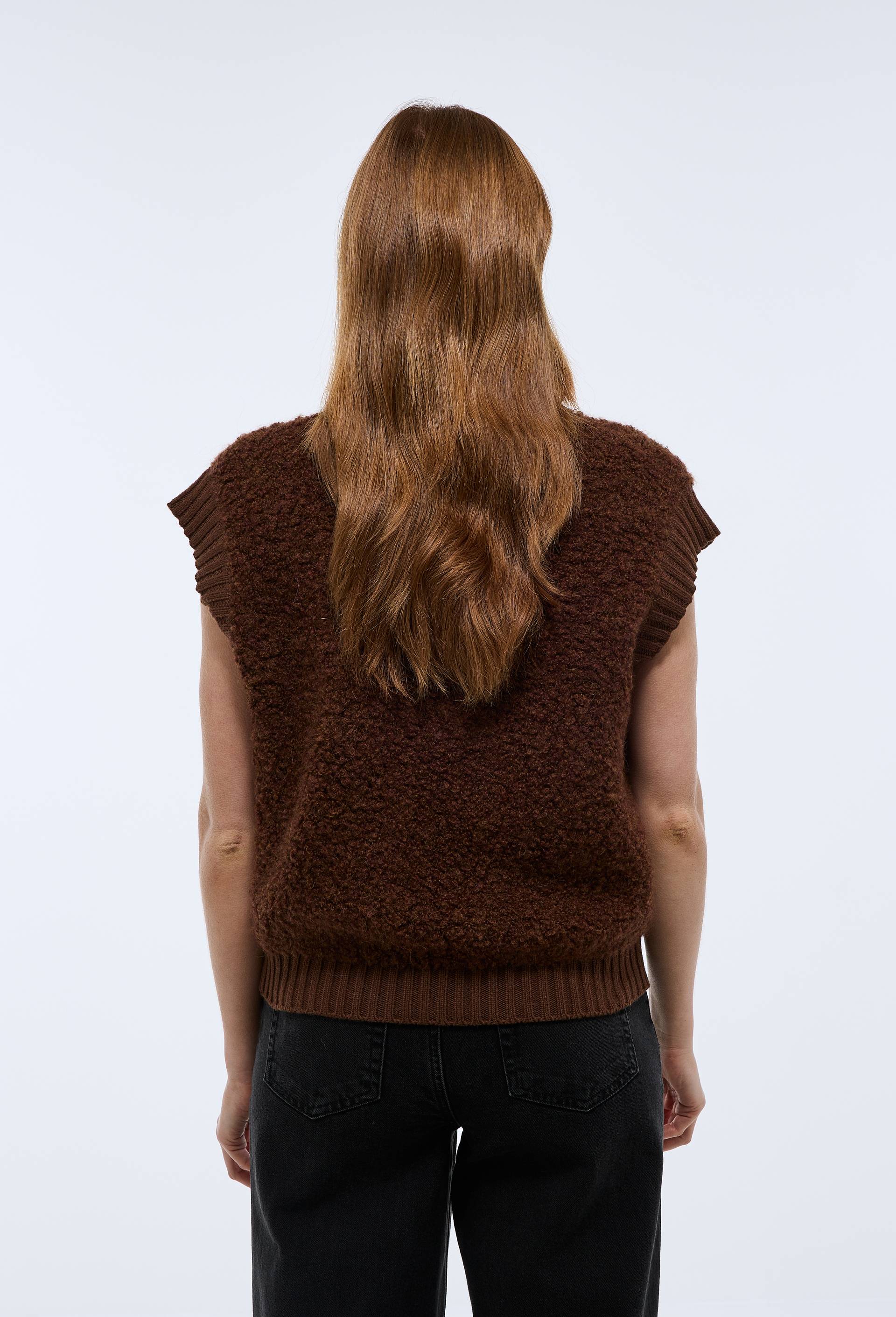 Pull sans manches bouclettes, Brun, large image number 2.0
