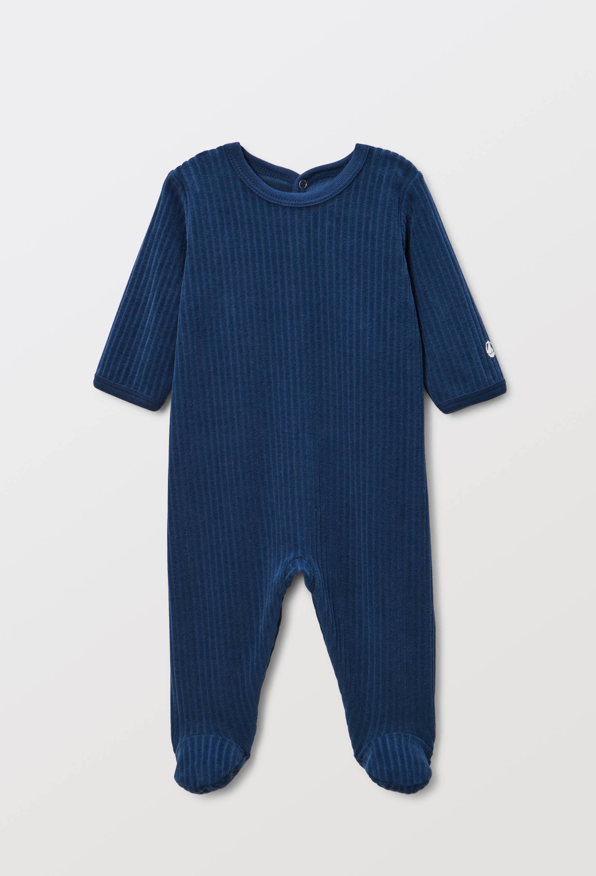 Dors bien Petit Bateau en velours imprim&eacute;, Bleu fonc&eacute;, large image number 0