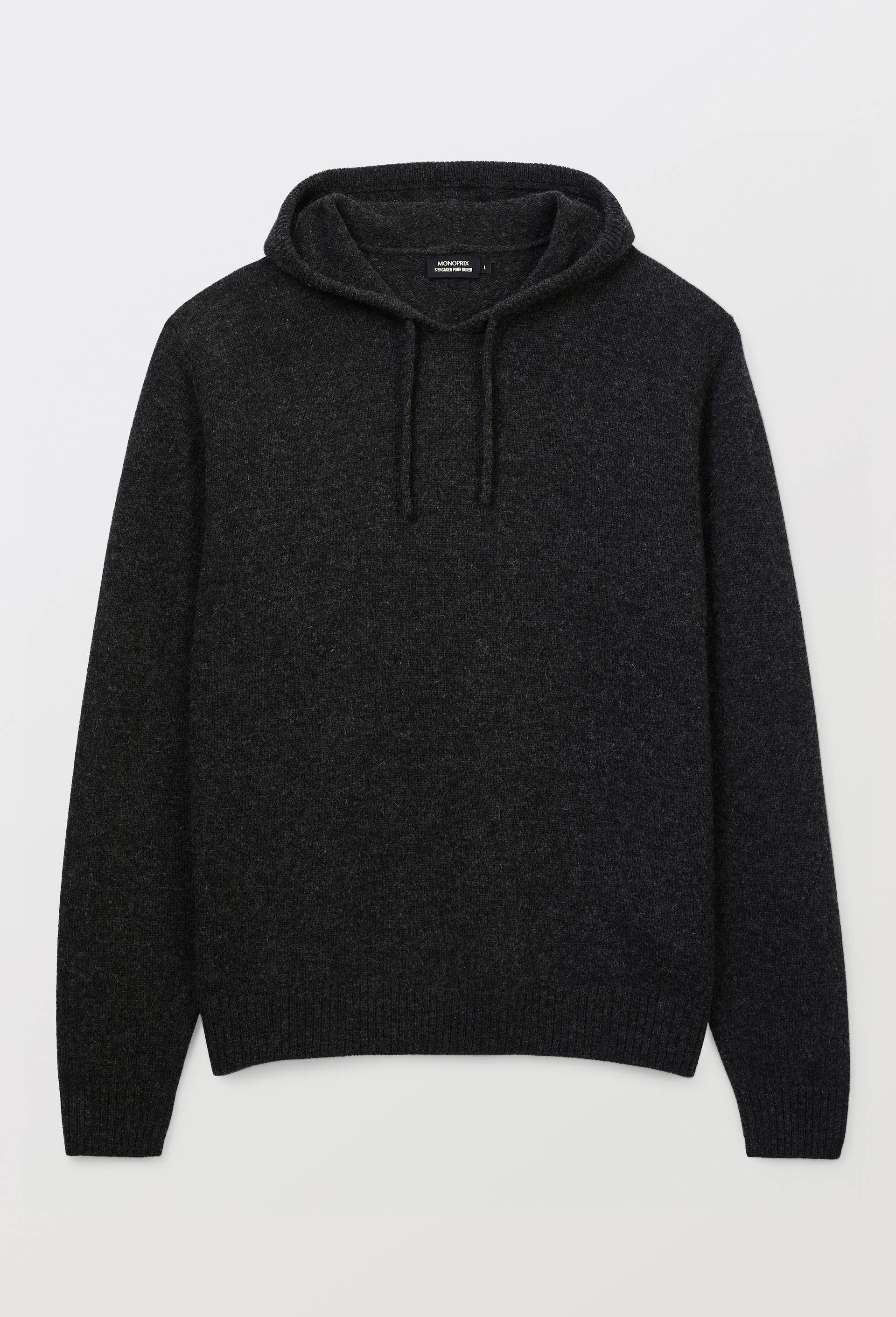 Pull &agrave; capuche en laine, Gris fonc&eacute;, large image number 2