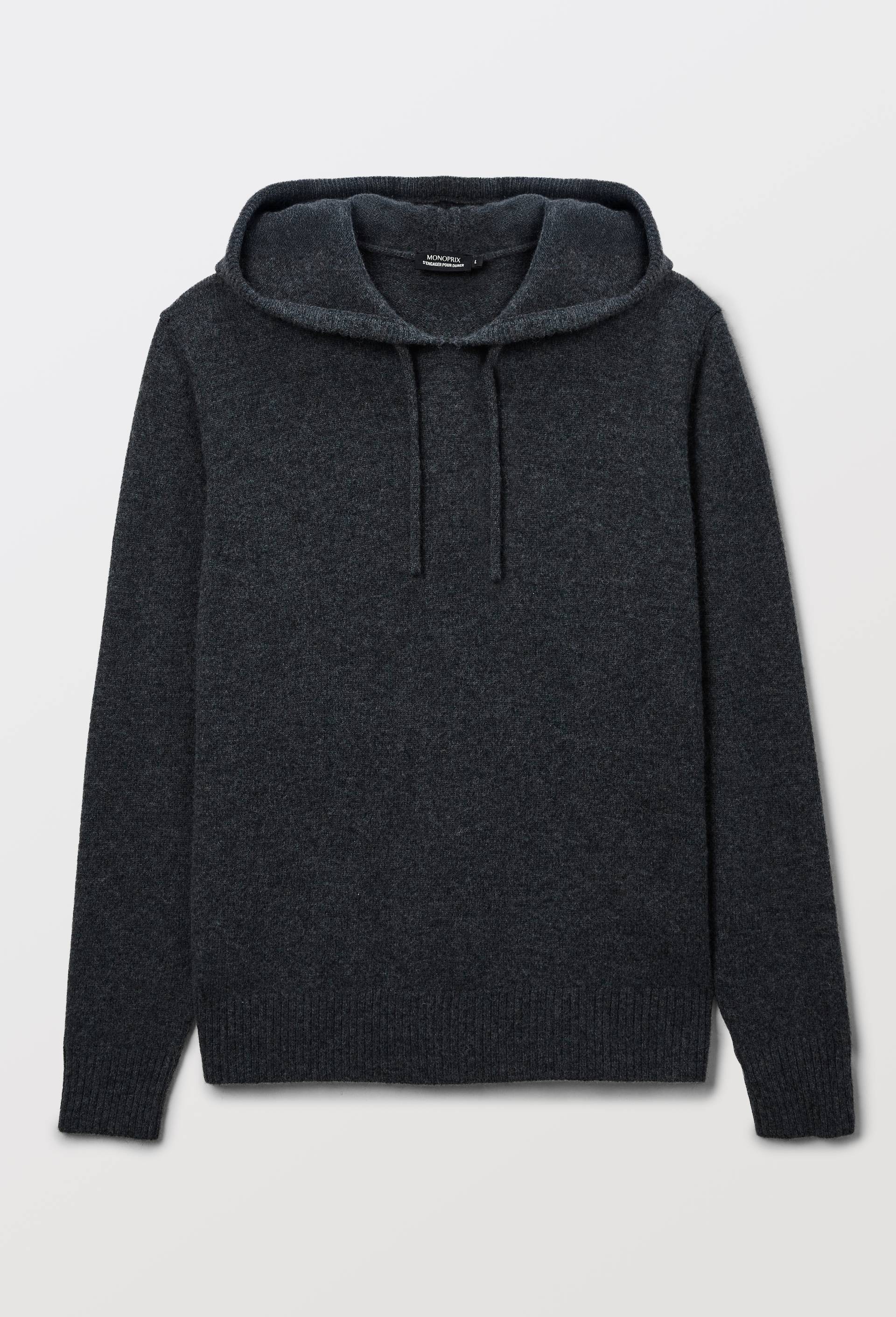 Pull &agrave; capuche en laine, Gris fonc&eacute;, large image number 3