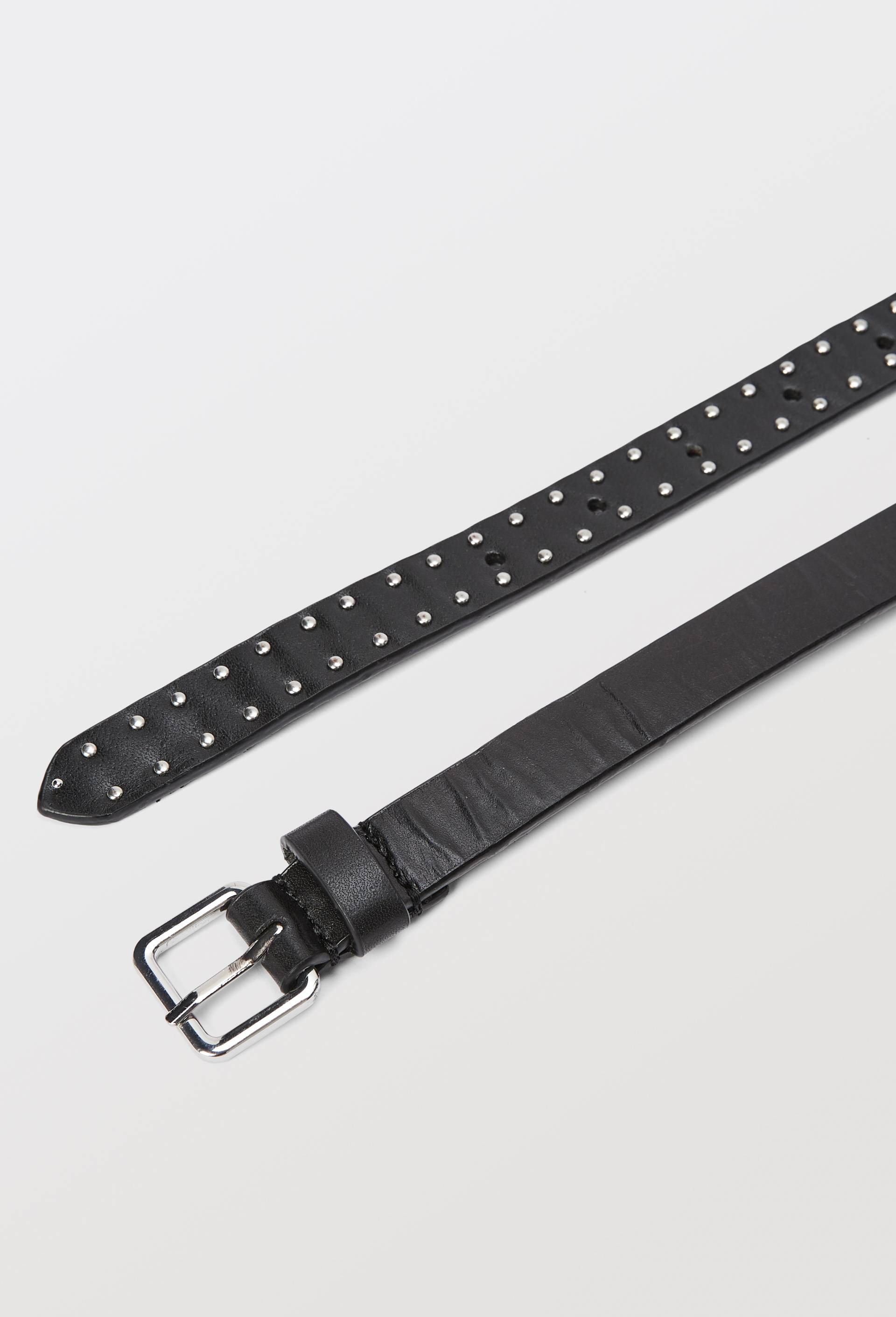 Ceinture &agrave; clous en cuir, Noir, large image number 1.0