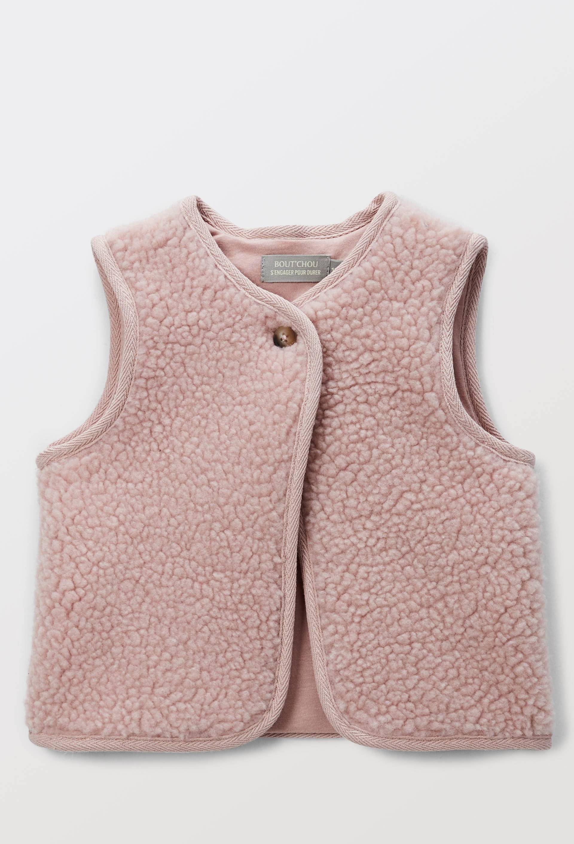 Gilet sans manches en sherpa, Rose, large image number 0