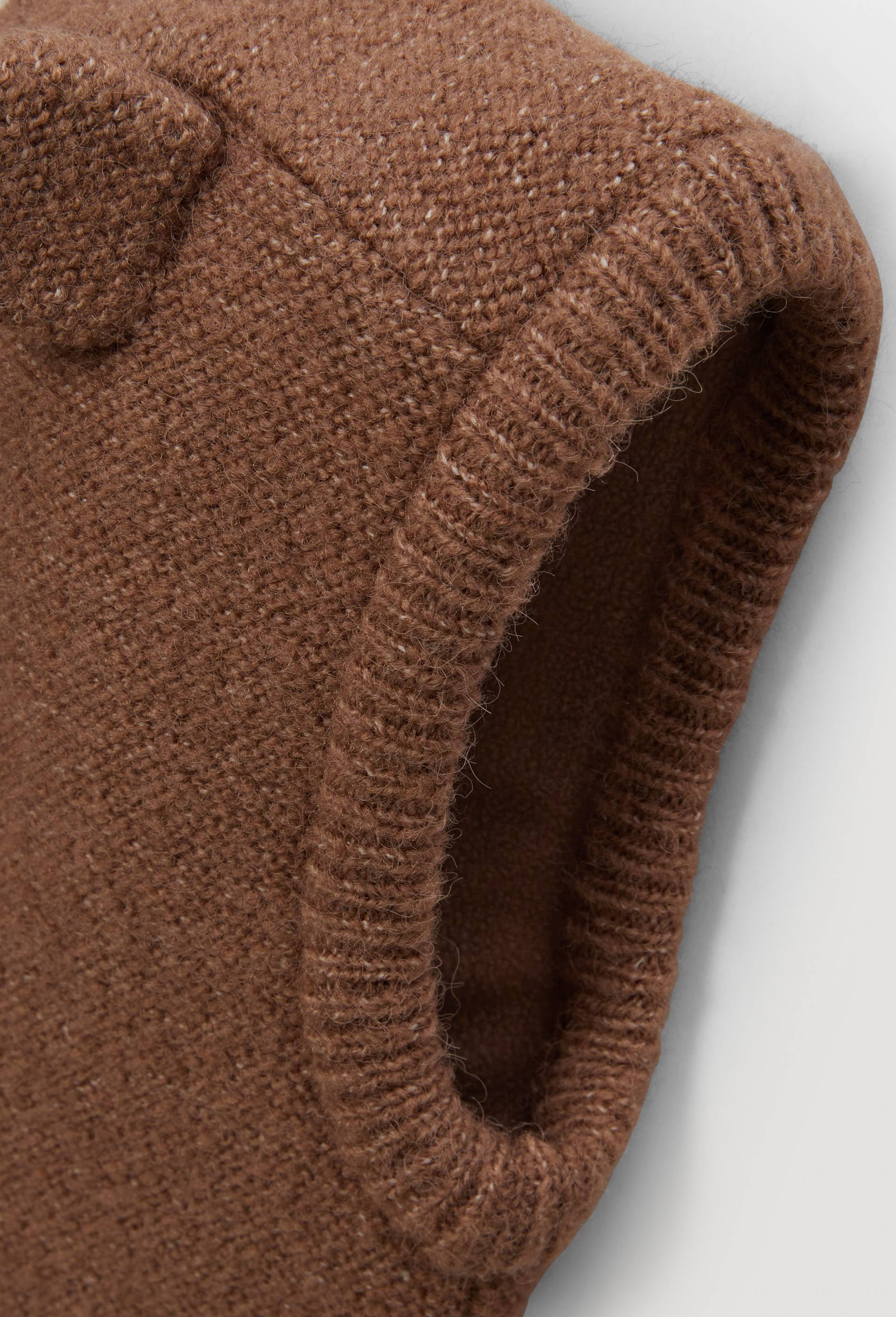 Cagoule en maille doubl&eacute;e polaire, Beige fonc&eacute;, large image number 1.0