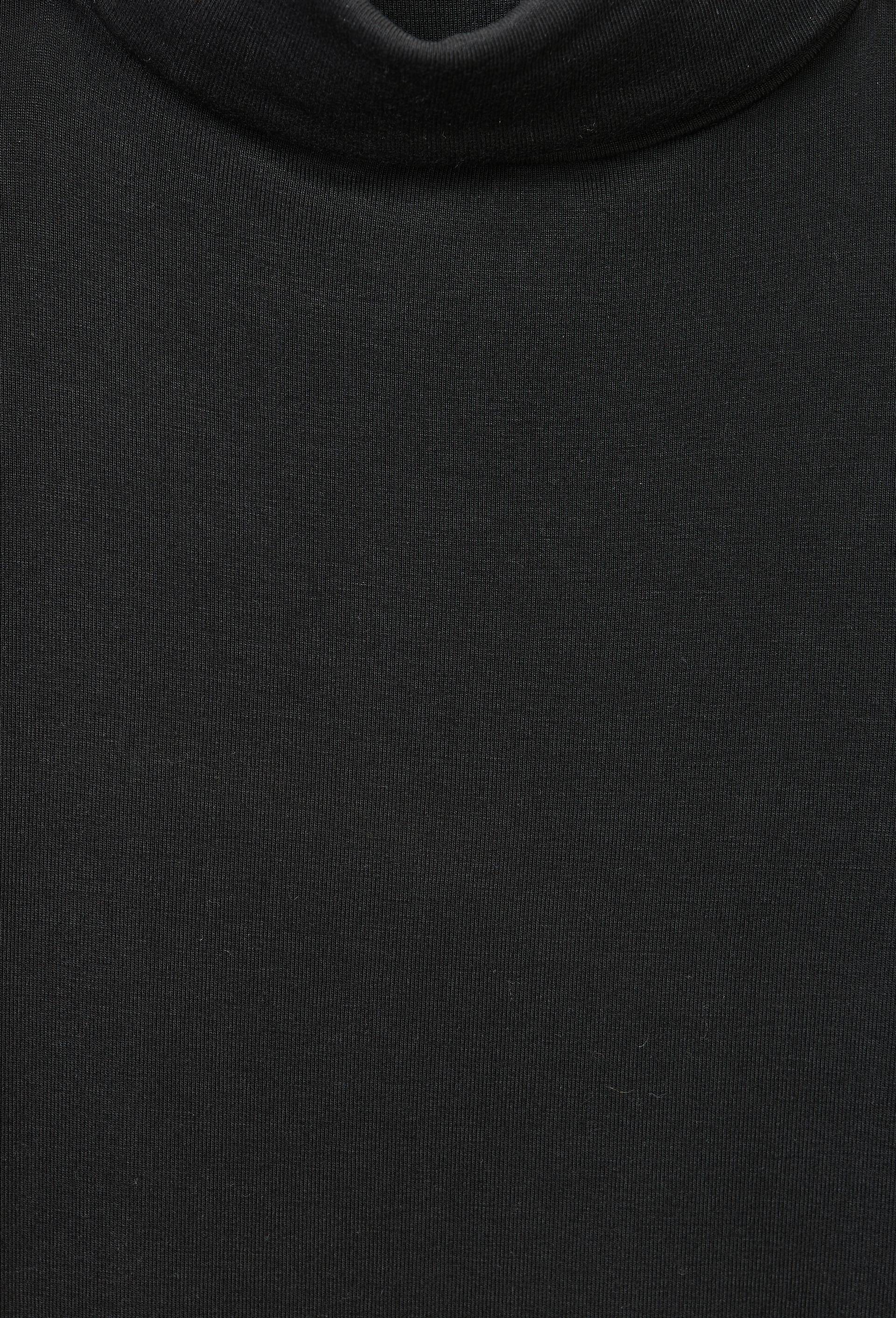 T-shirt manches longues col roul&eacute; contenant du modal, Noir, large image number 4.0