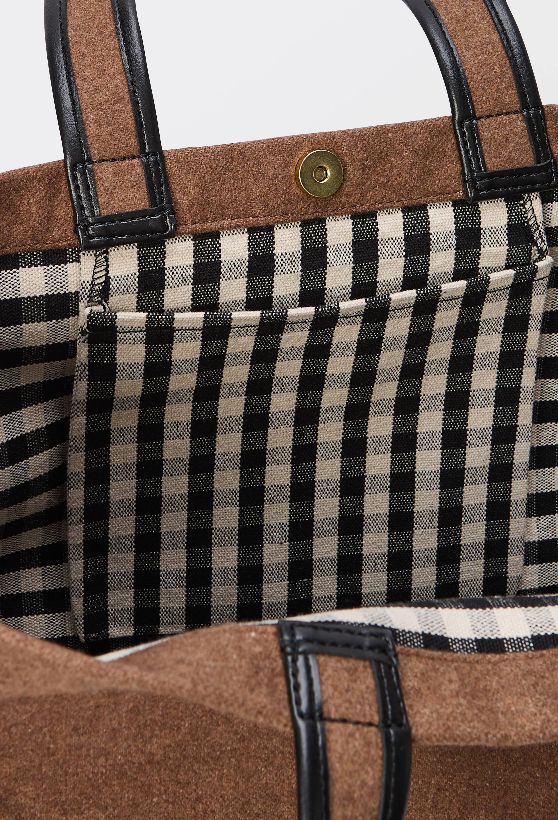 Sac cabas en flanelle contenant de la laine, Brun clair, large image number 2
