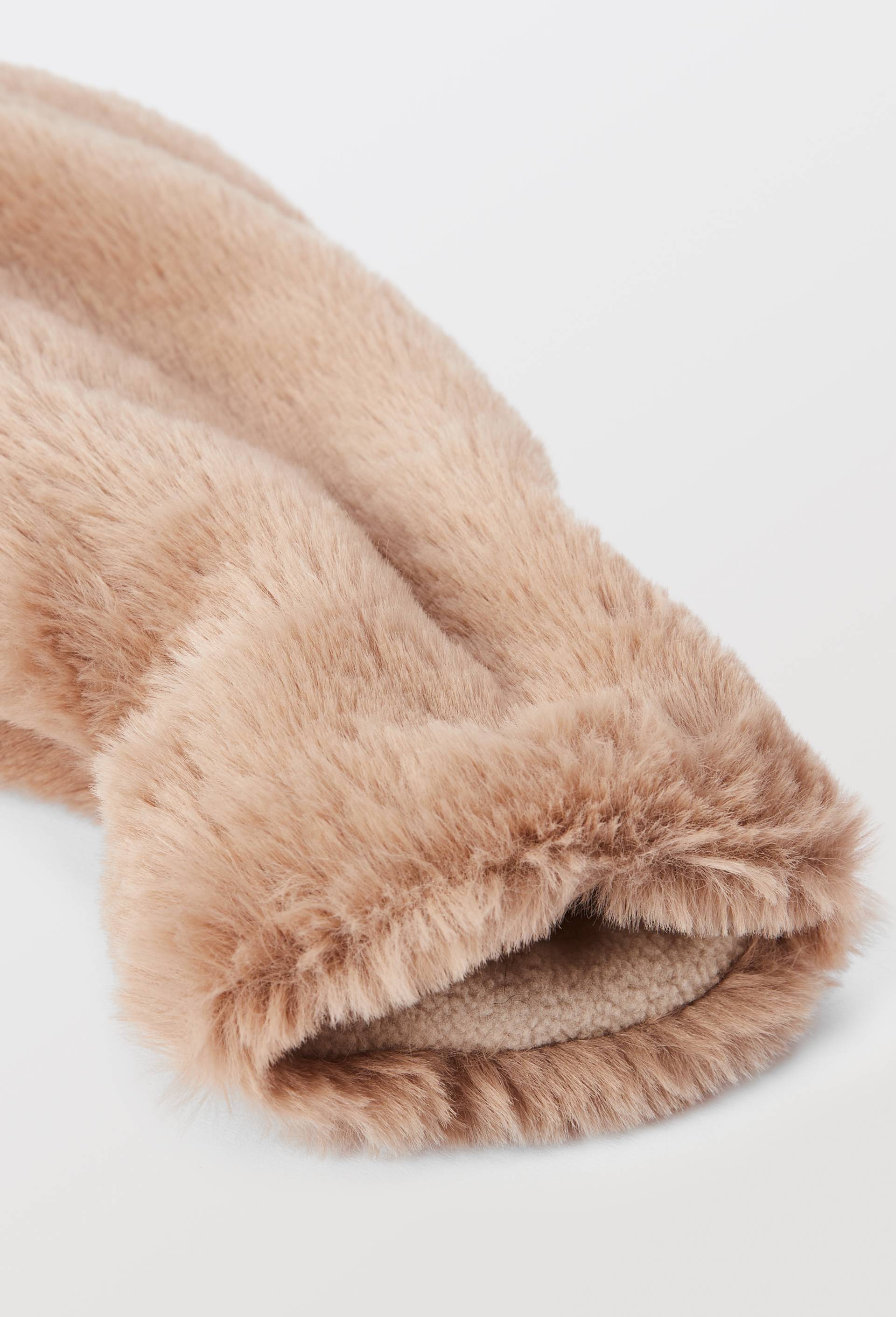 Moufles en fausse fourrure, Beige clair, large image number 1