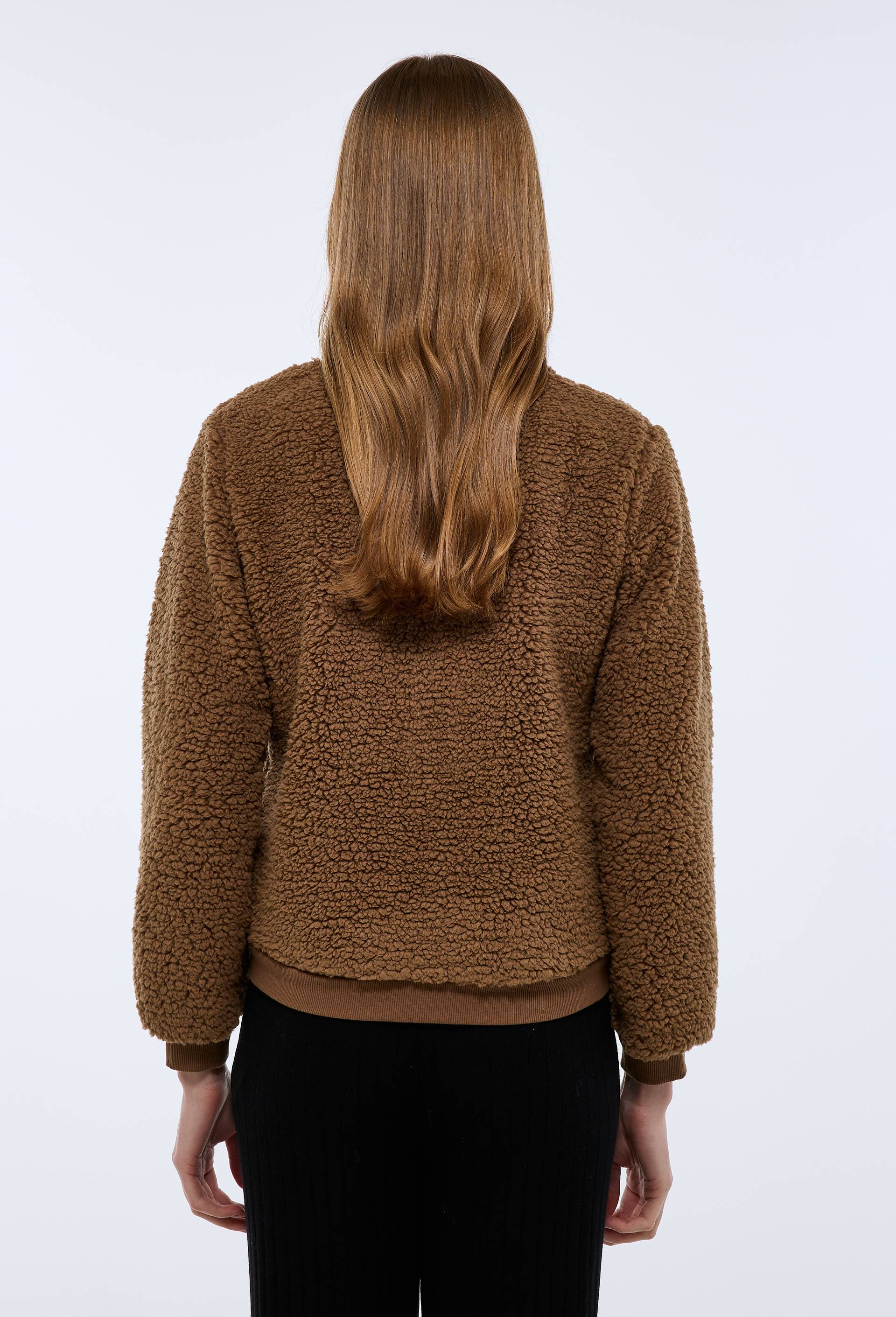 Veste zipp&eacute;e col montant en sherpa, Beige, large image number 1
