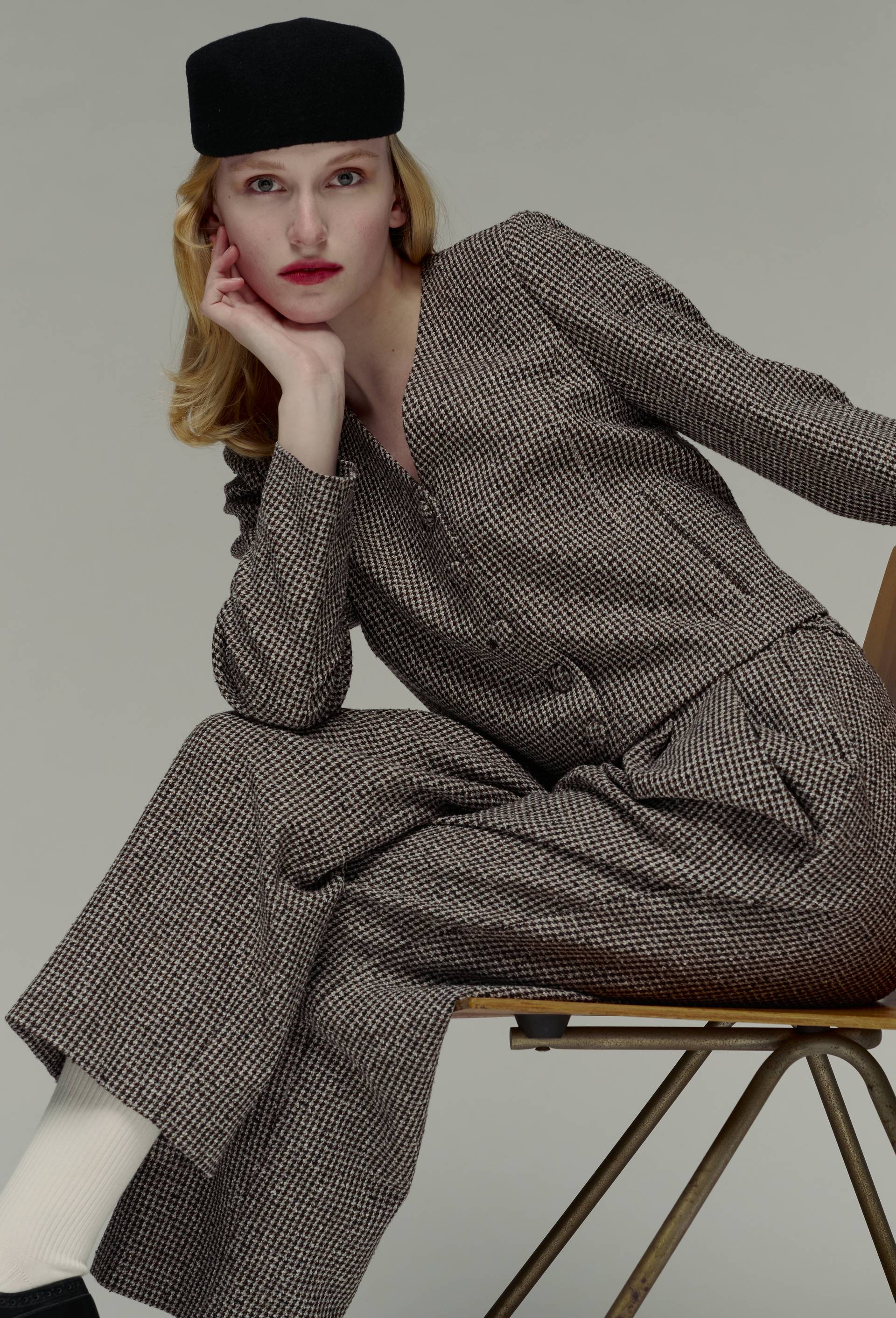 Veste courte à carreaux en laine mélangée - MONOPRIX - Modalova