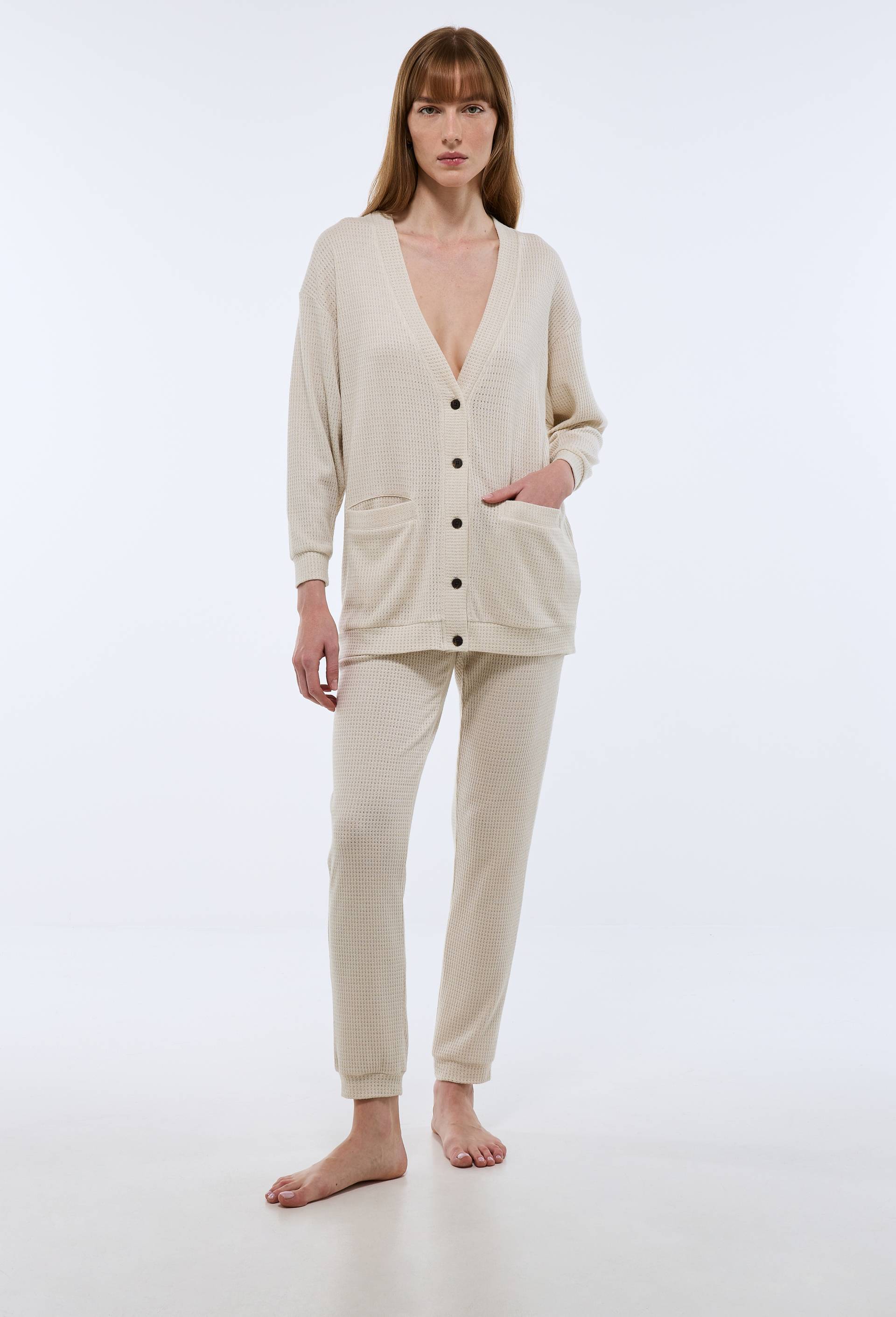 Pantalon uni en viscose mélangée - MONOPRIX - Modalova