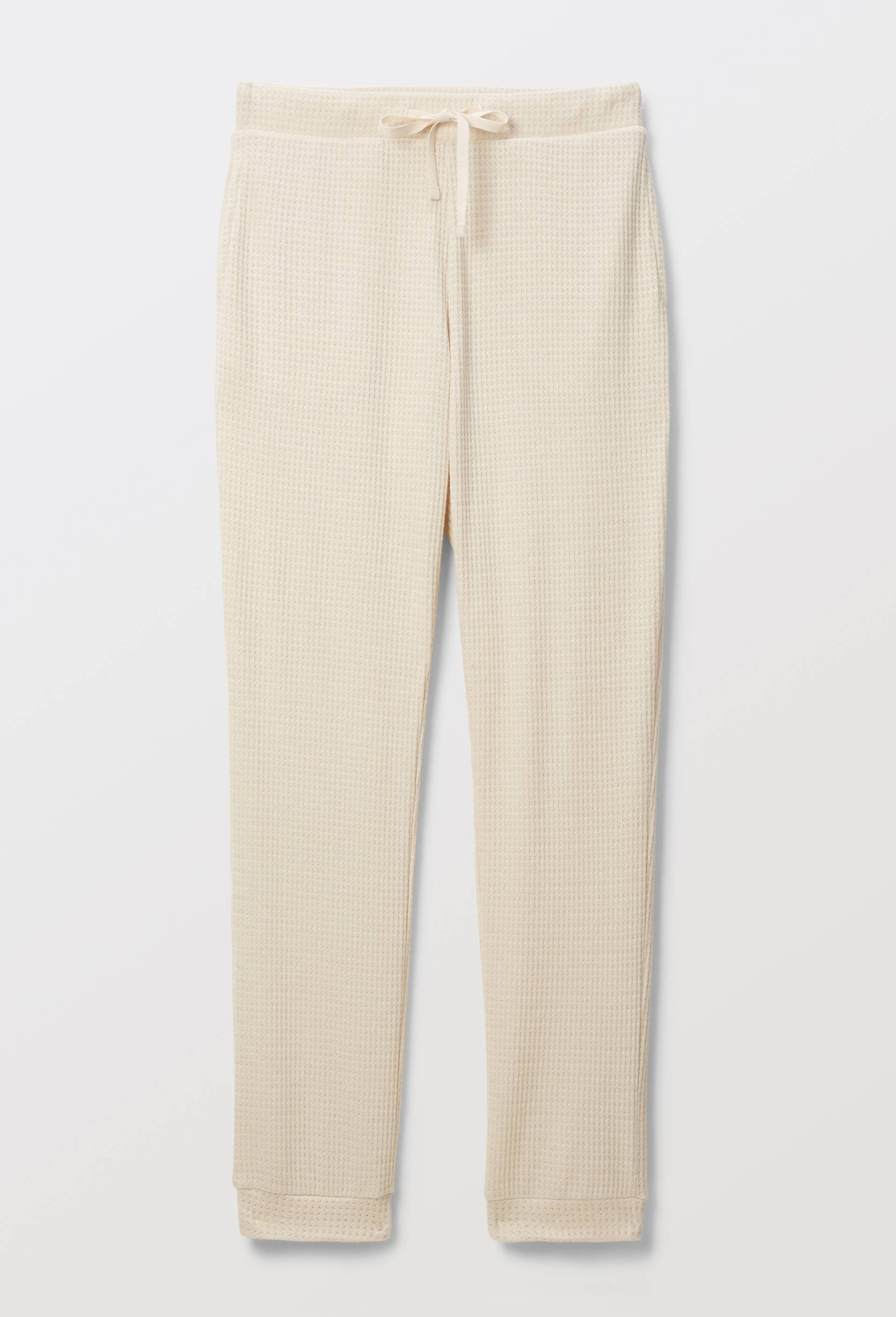 Pantalon uni en viscose m&eacute;lang&eacute;e, Ecru, large image number 2.0