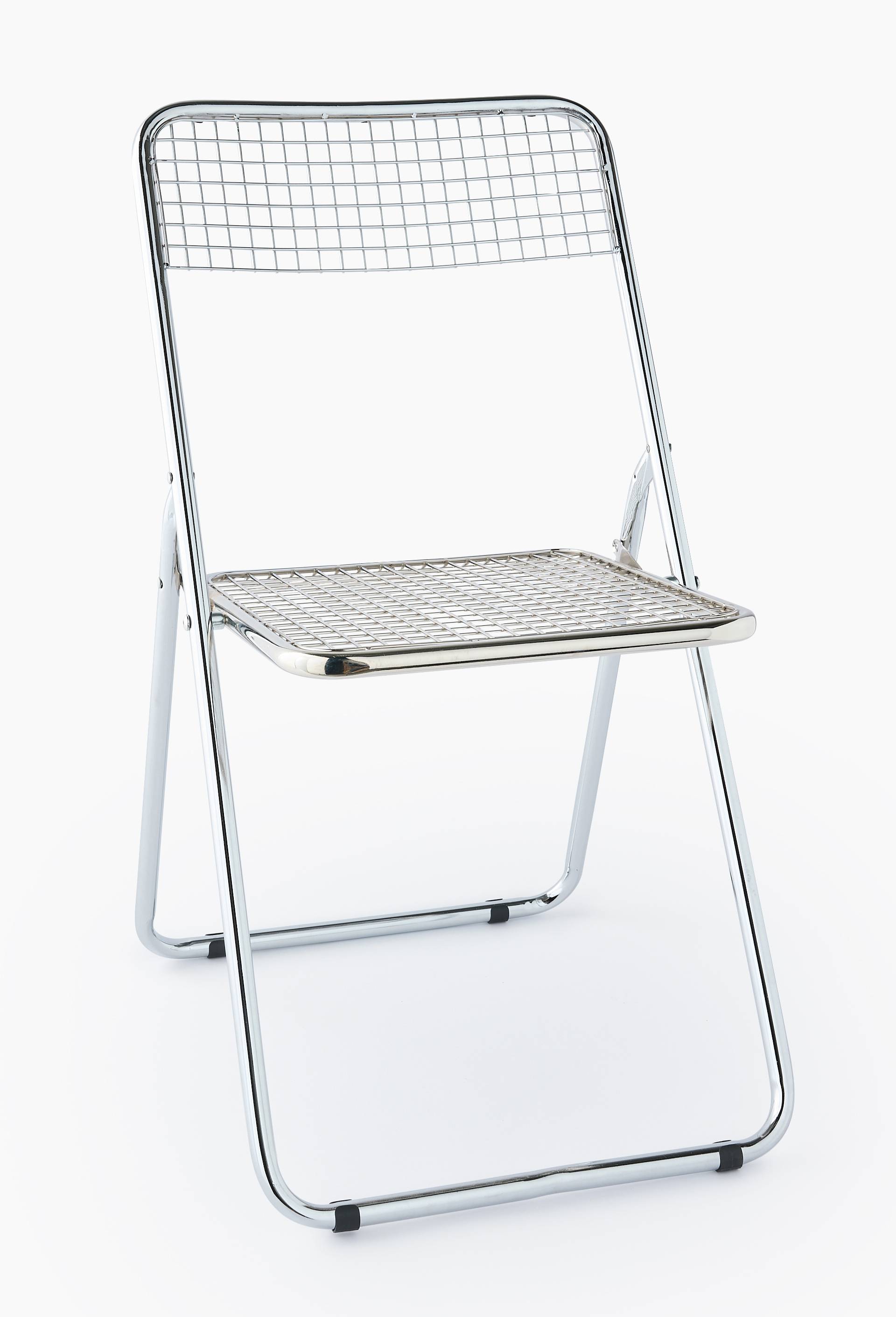Chaise pliante filaire, H80xL49xD43 cm, en acier, Argent, large image number 1