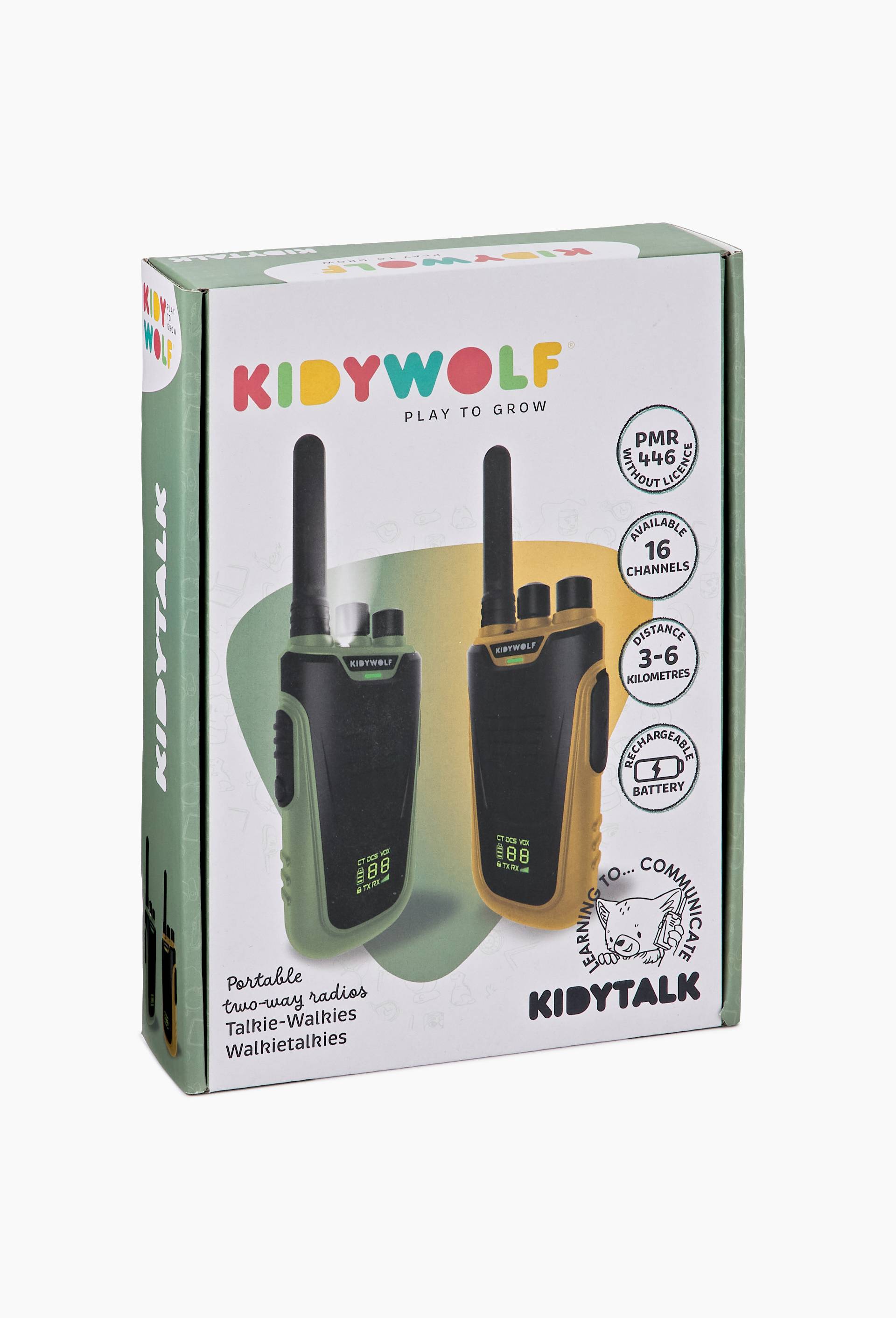 Kydiwolf - talkie walkie sur batterie 3-6 km vert orange, Multicolore, large image number 1