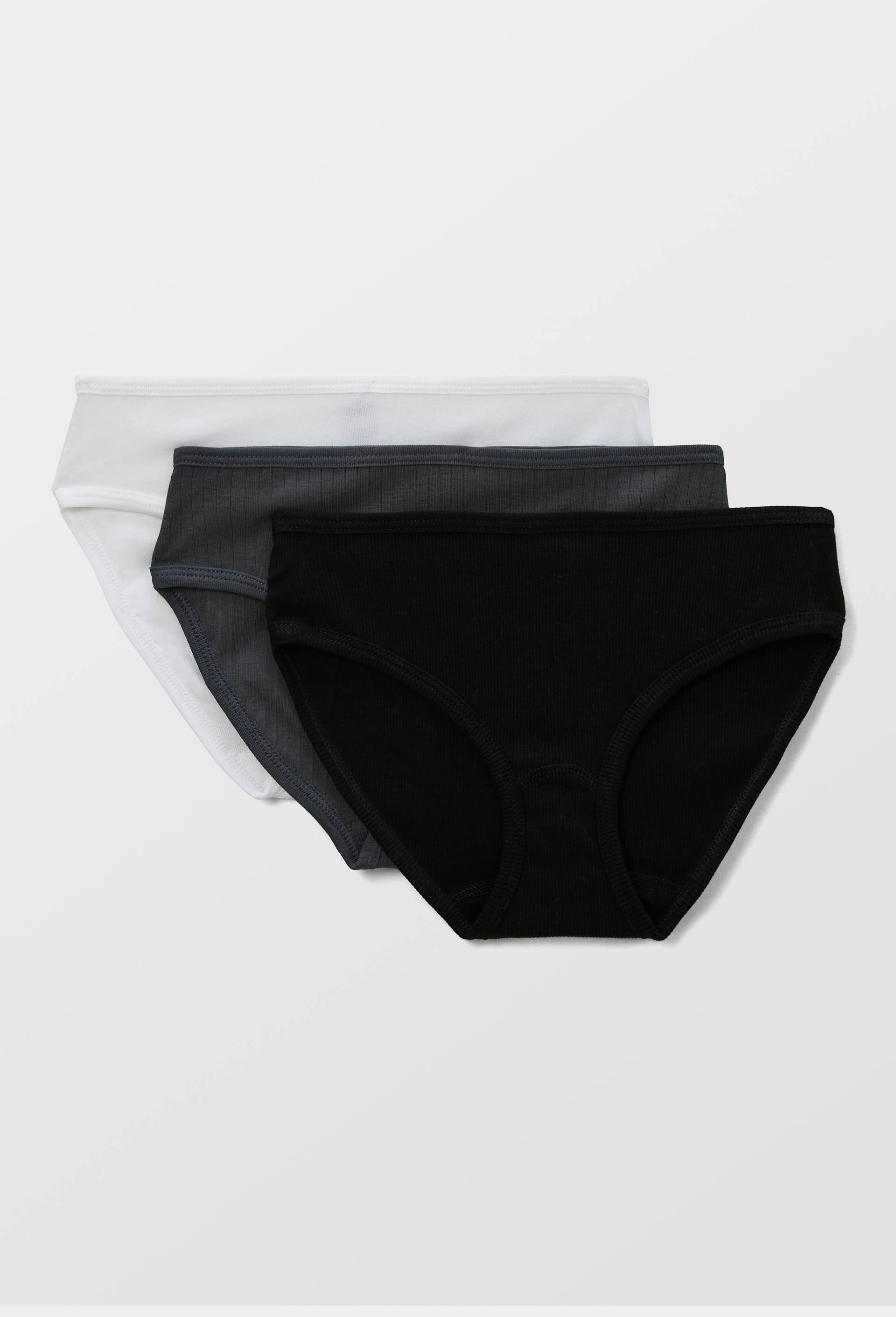 Lot de 3 culottes mini en coton BIO Petit Bateau, certifi&eacute; OEKO-TEX, Gris fonc&eacute;, large image number 0.0