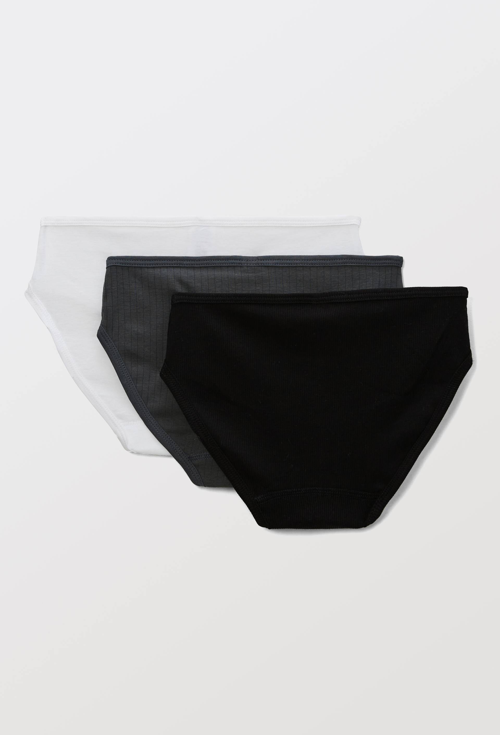 Lot de 3 culottes mini en coton BIO Petit Bateau, certifi&eacute; OEKO-TEX, Gris fonc&eacute;, large image number 2