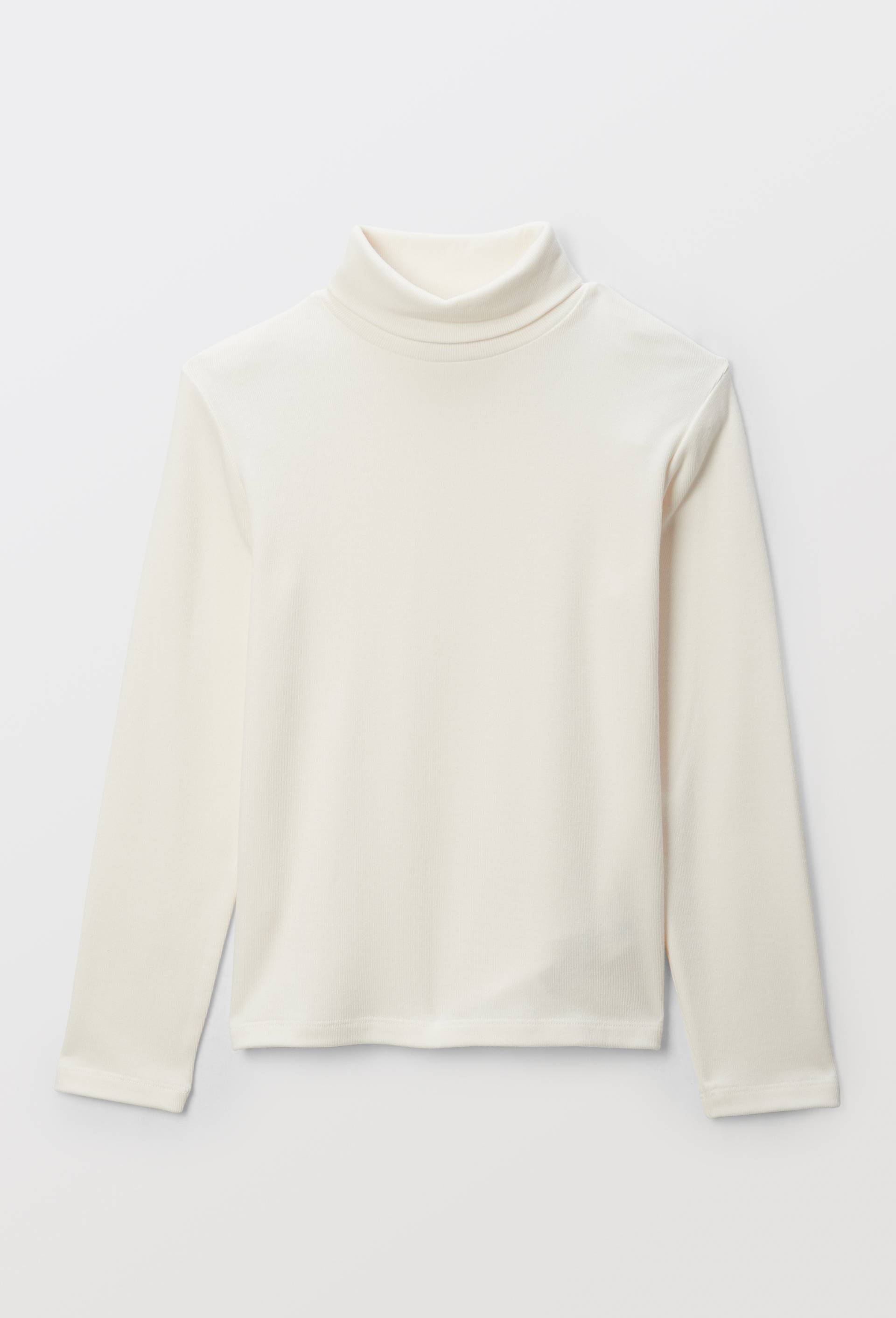 Col roul&eacute; uni chaud, Ecru, swatch image