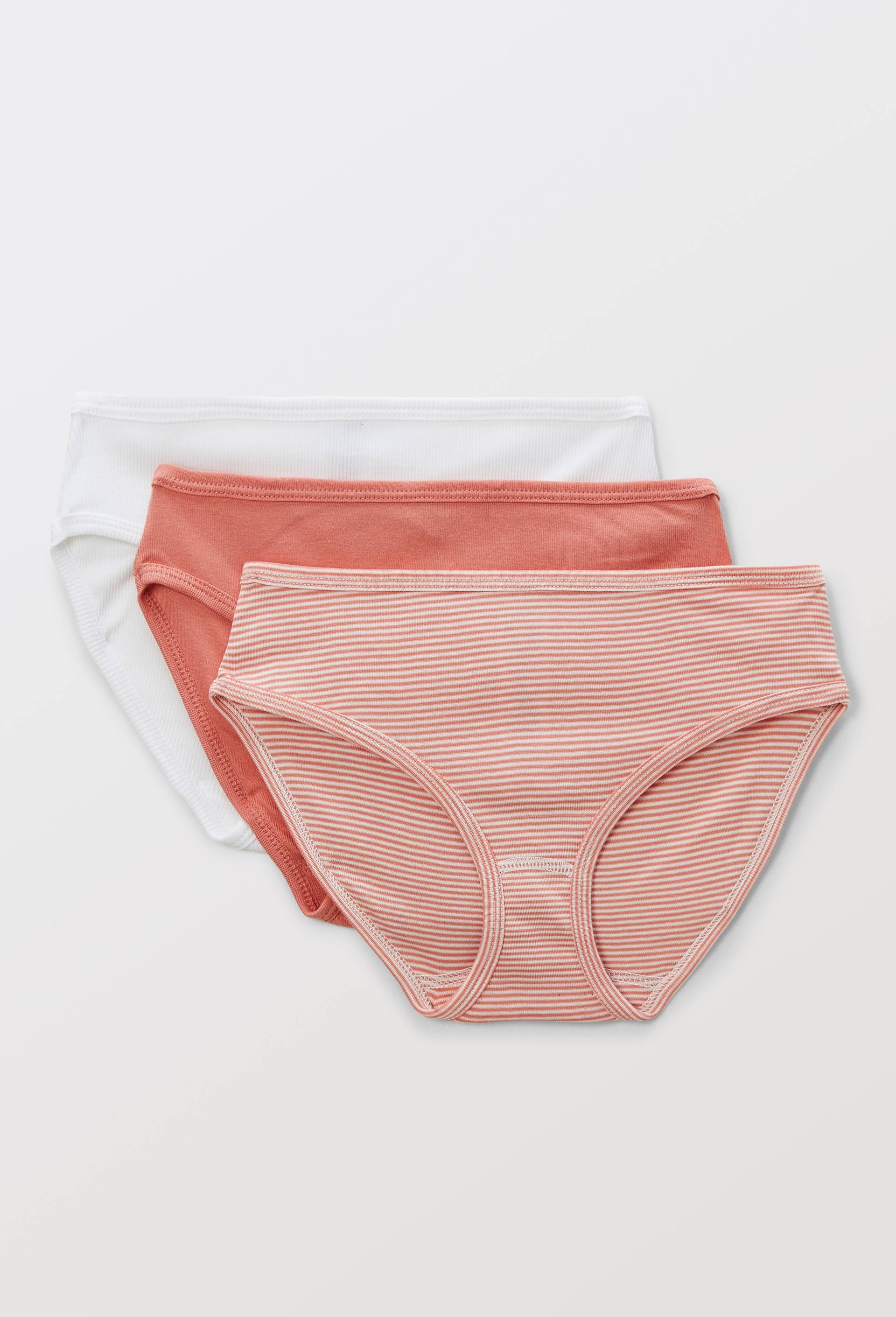 Lot de 3 culottes mini en coton BIO Petit Bateau, certifi&eacute; OEKO-TEX, Orange fonc&eacute;, large image number 0.0