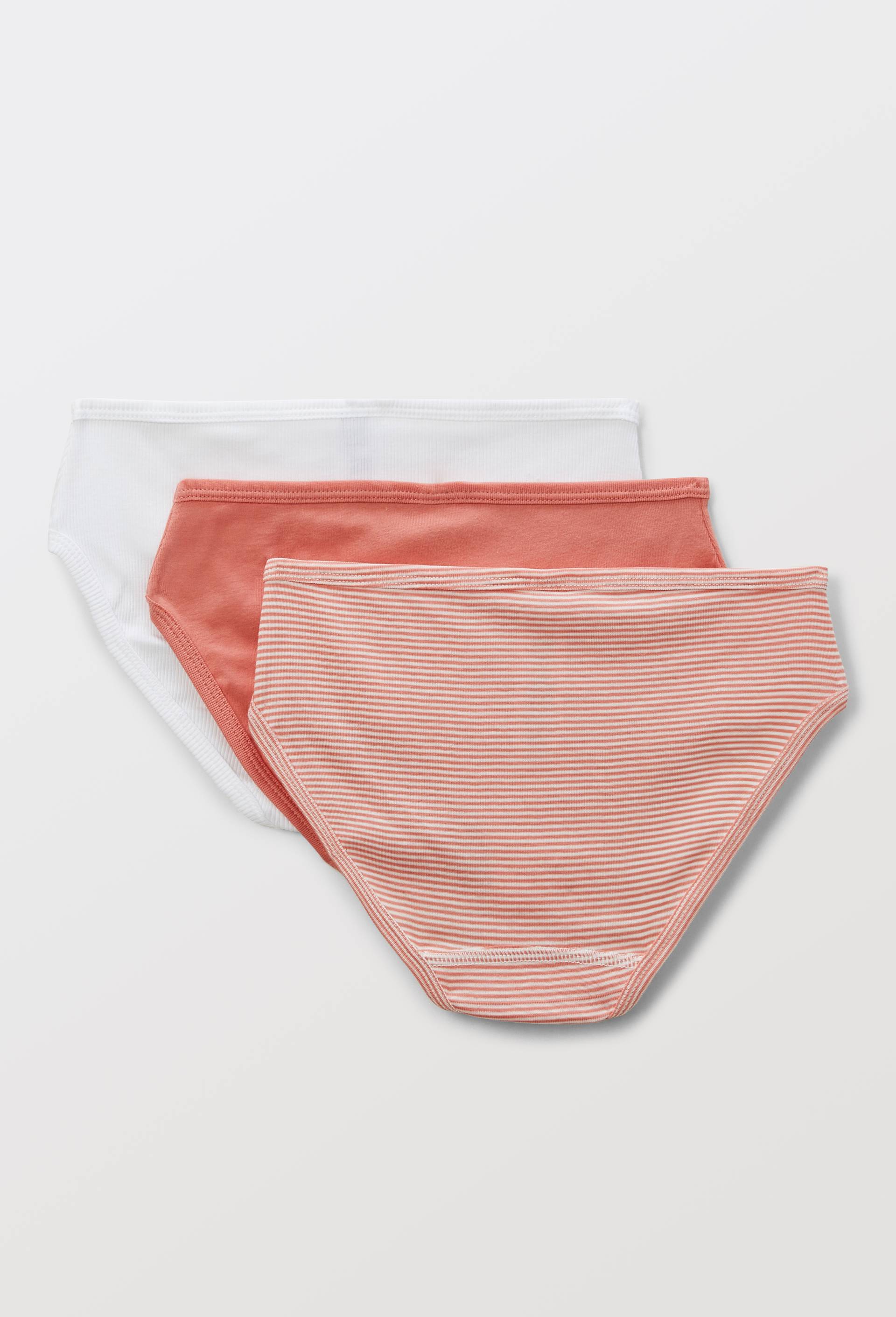 Lot de 3 culottes mini en coton BIO Petit Bateau, certifi&eacute; OEKO-TEX, Orange fonc&eacute;, large image number 2
