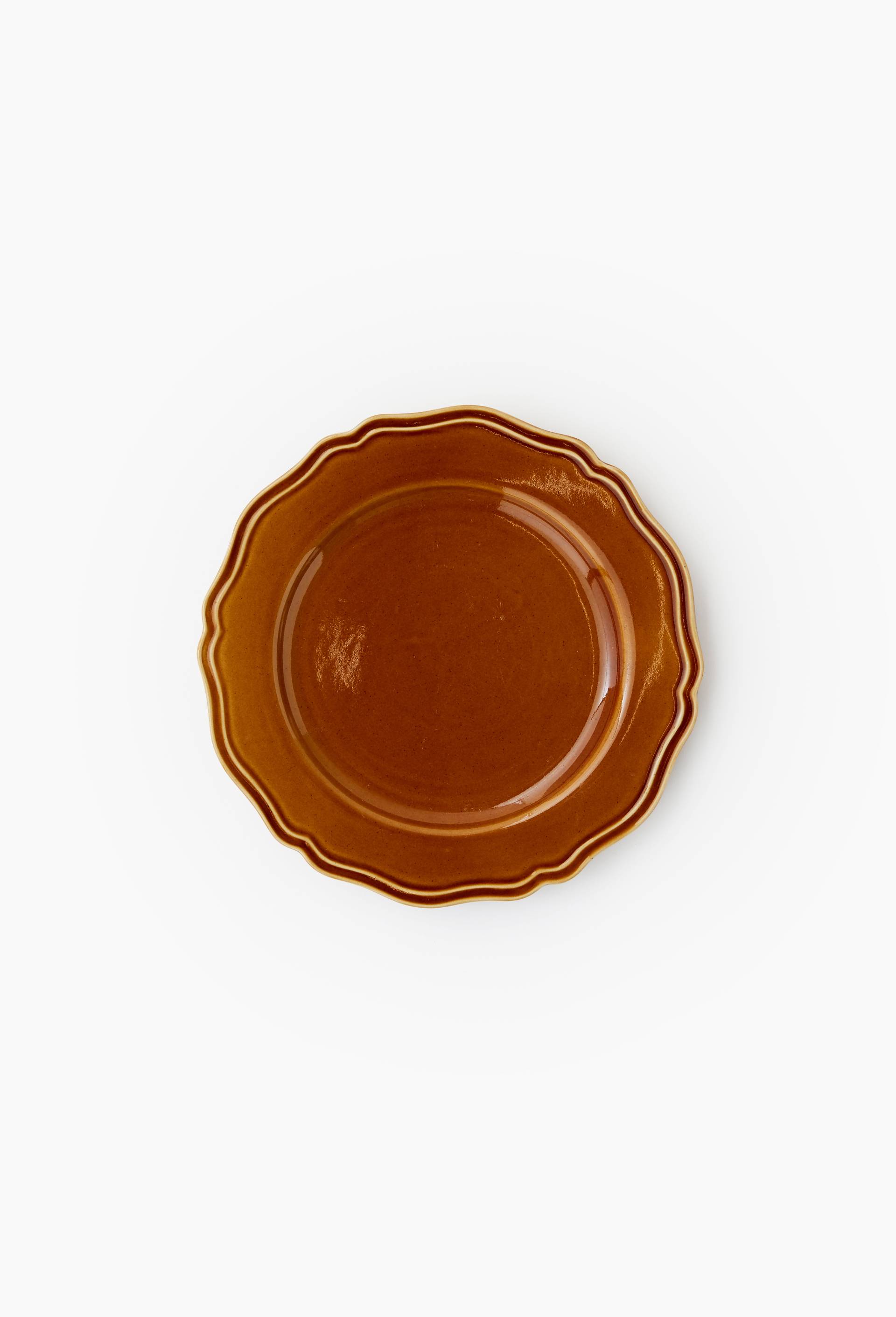Assiette plate finition festonn&eacute;e r&eacute;active, 27cm, Jaune, large image number 0