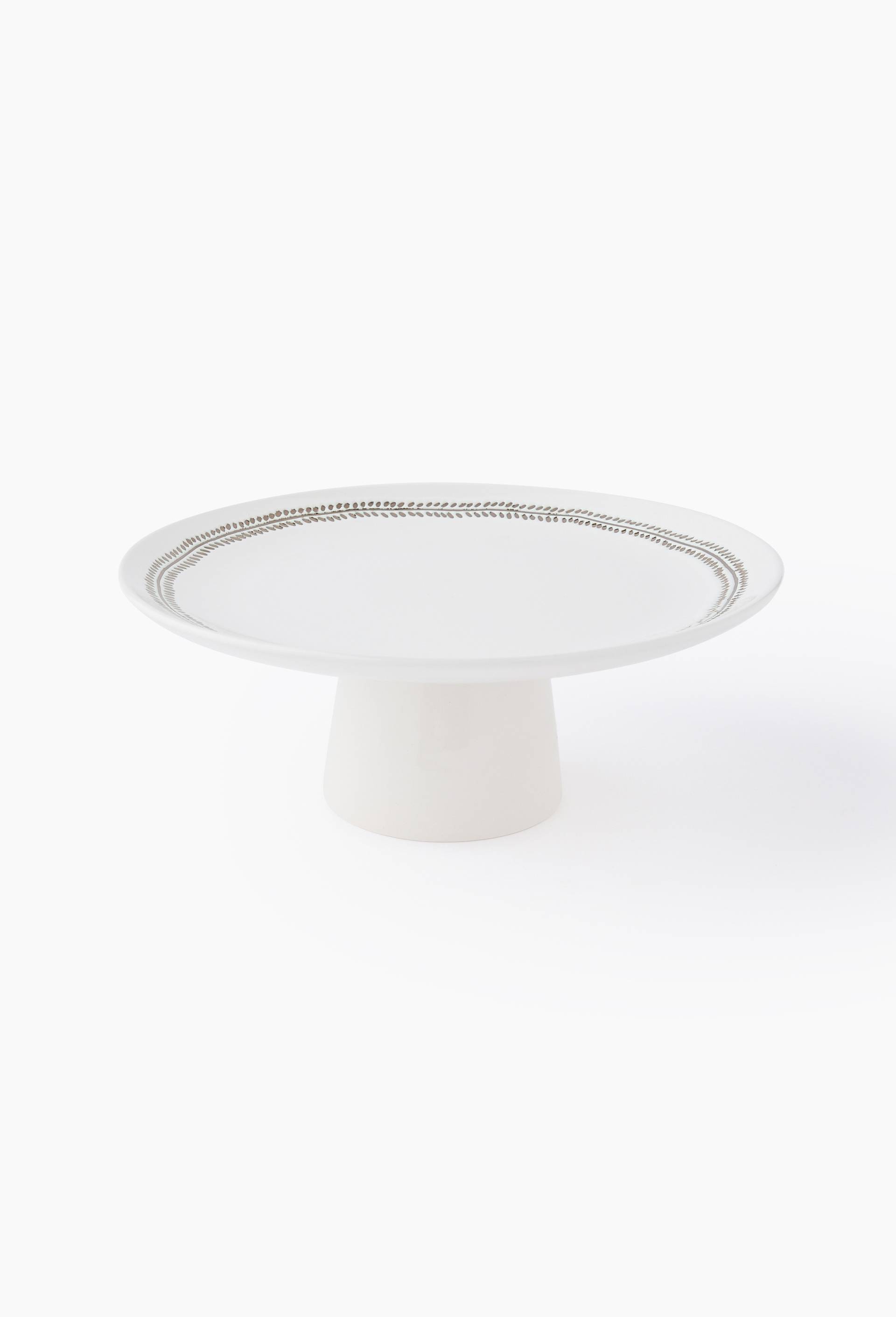 Pr&eacute;sentoir &agrave; g&acirc;teau finition liser&eacute; motif bl&eacute;, 26cm, Or, large image number 0