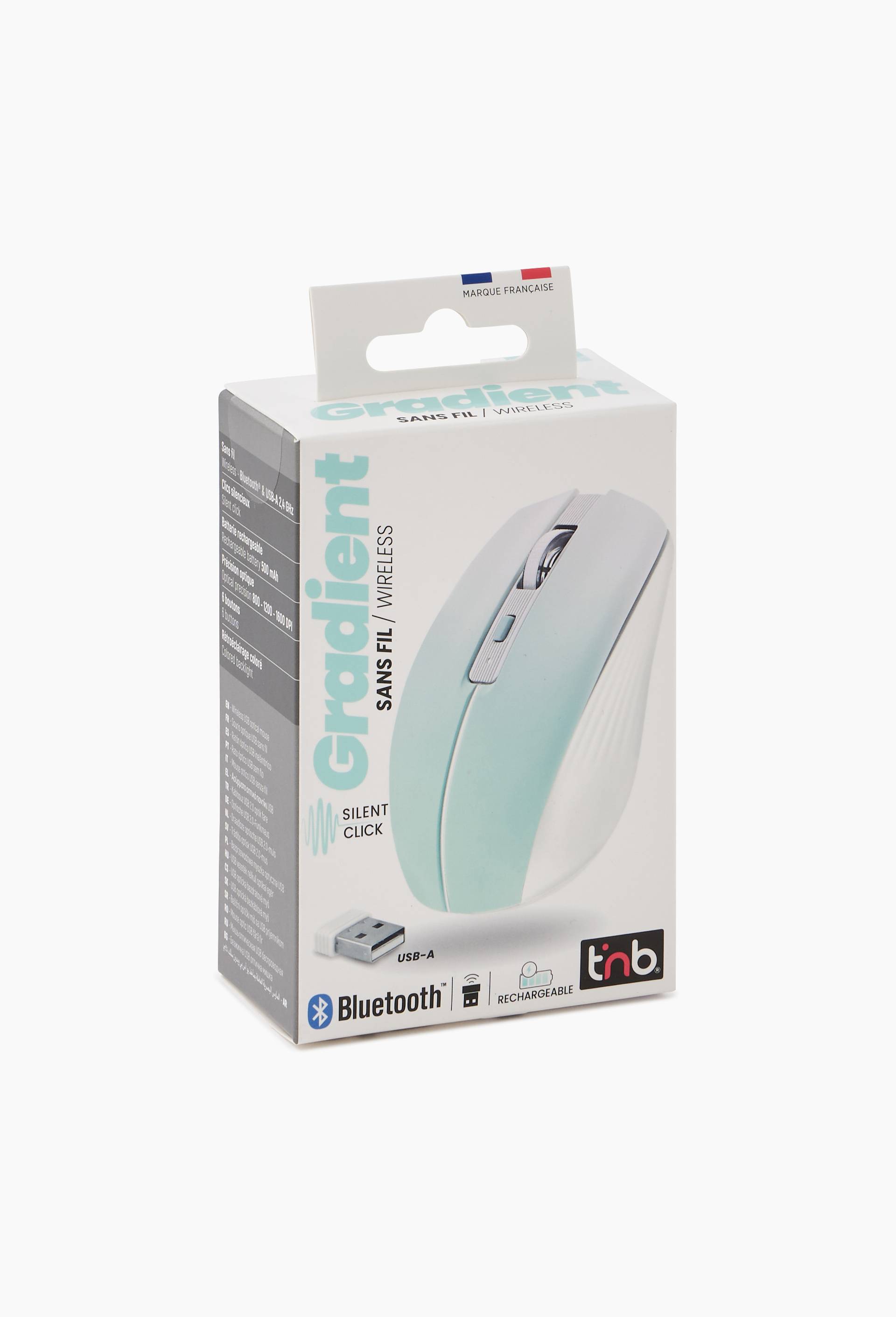 Souris sans fil rechargeable bluetooth, Blanc, large image number 2