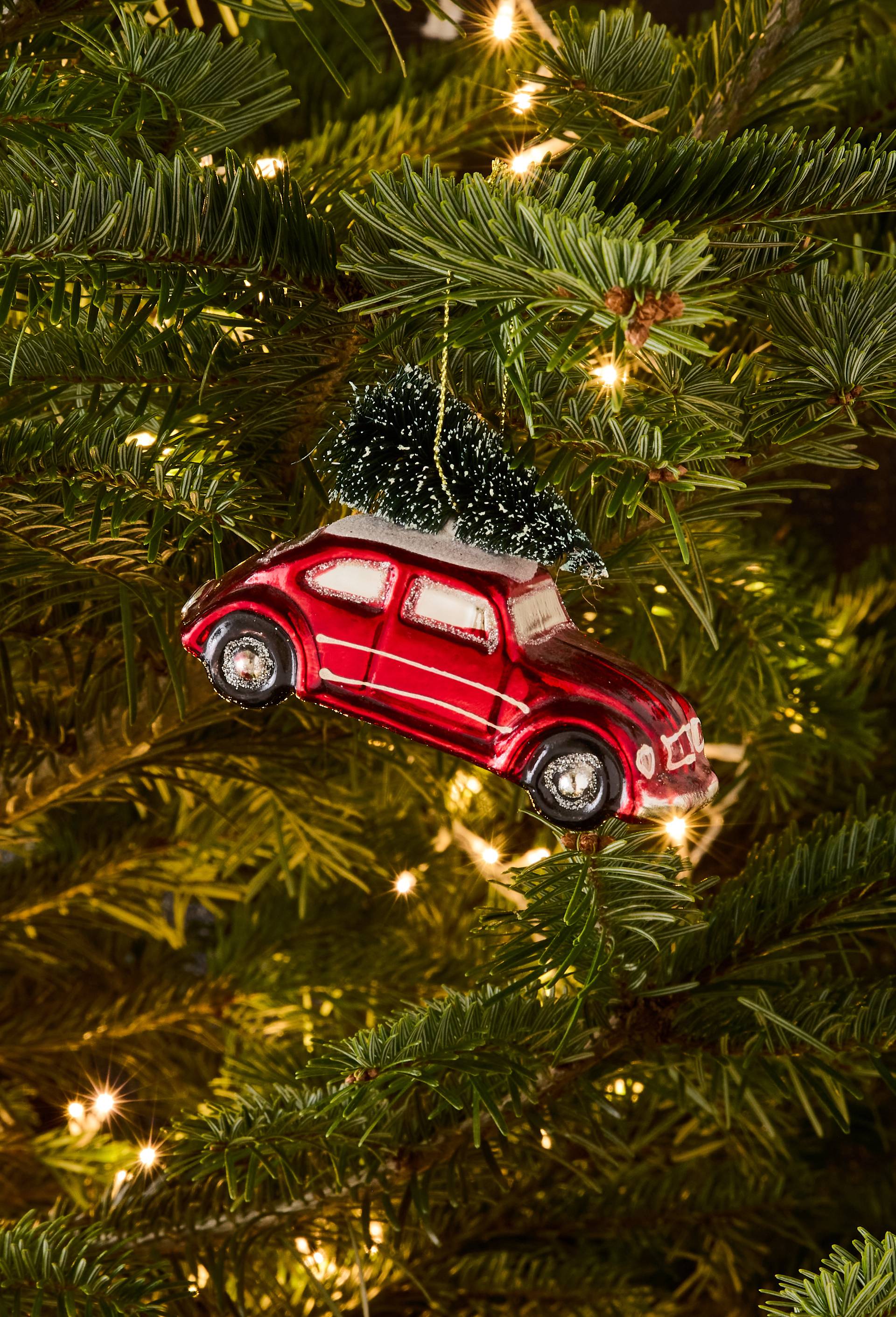 Ornement voiture, 10cm, en verre, Rouge, large image number 0