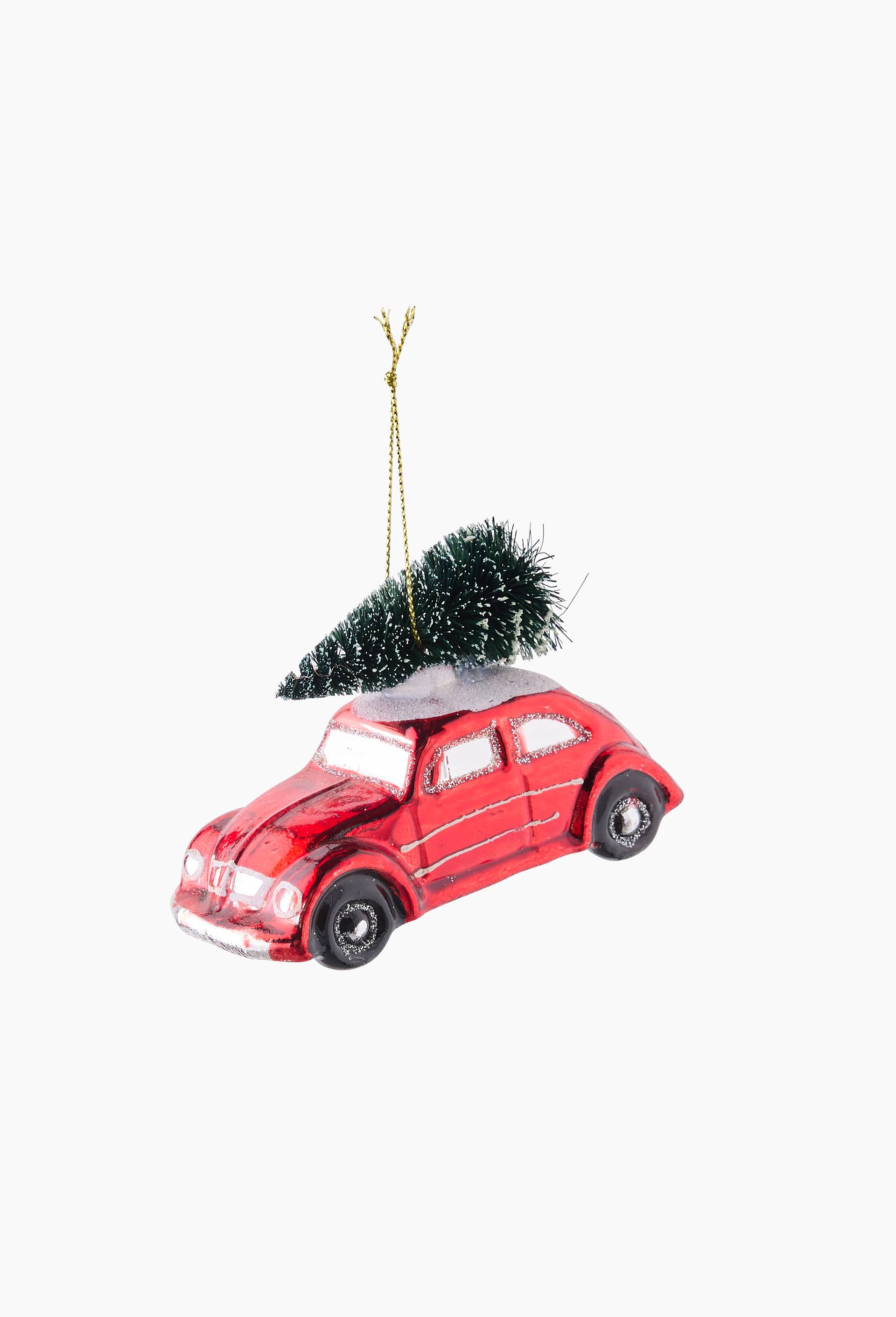 Ornement voiture, 10cm, en verre, Rouge, large image number 1