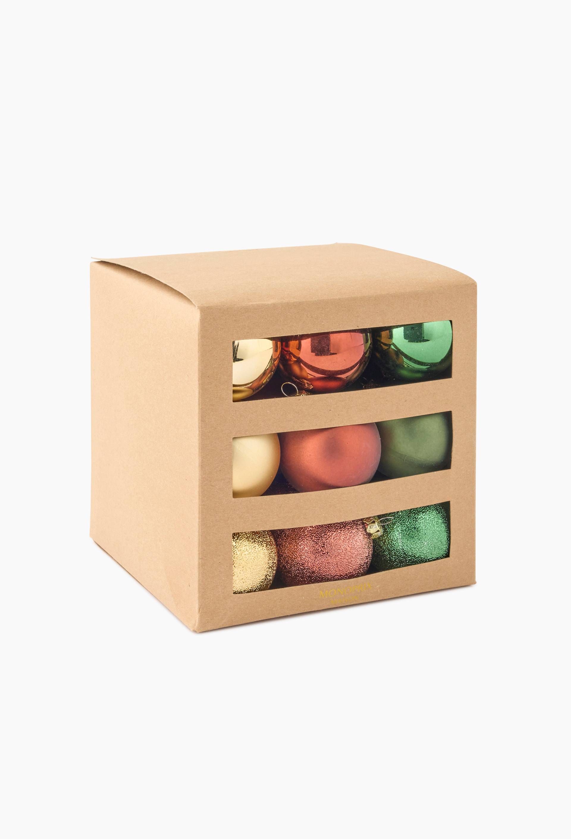 Boite 27 boules, 5cm, en plastique, Brun, large image number 0.0