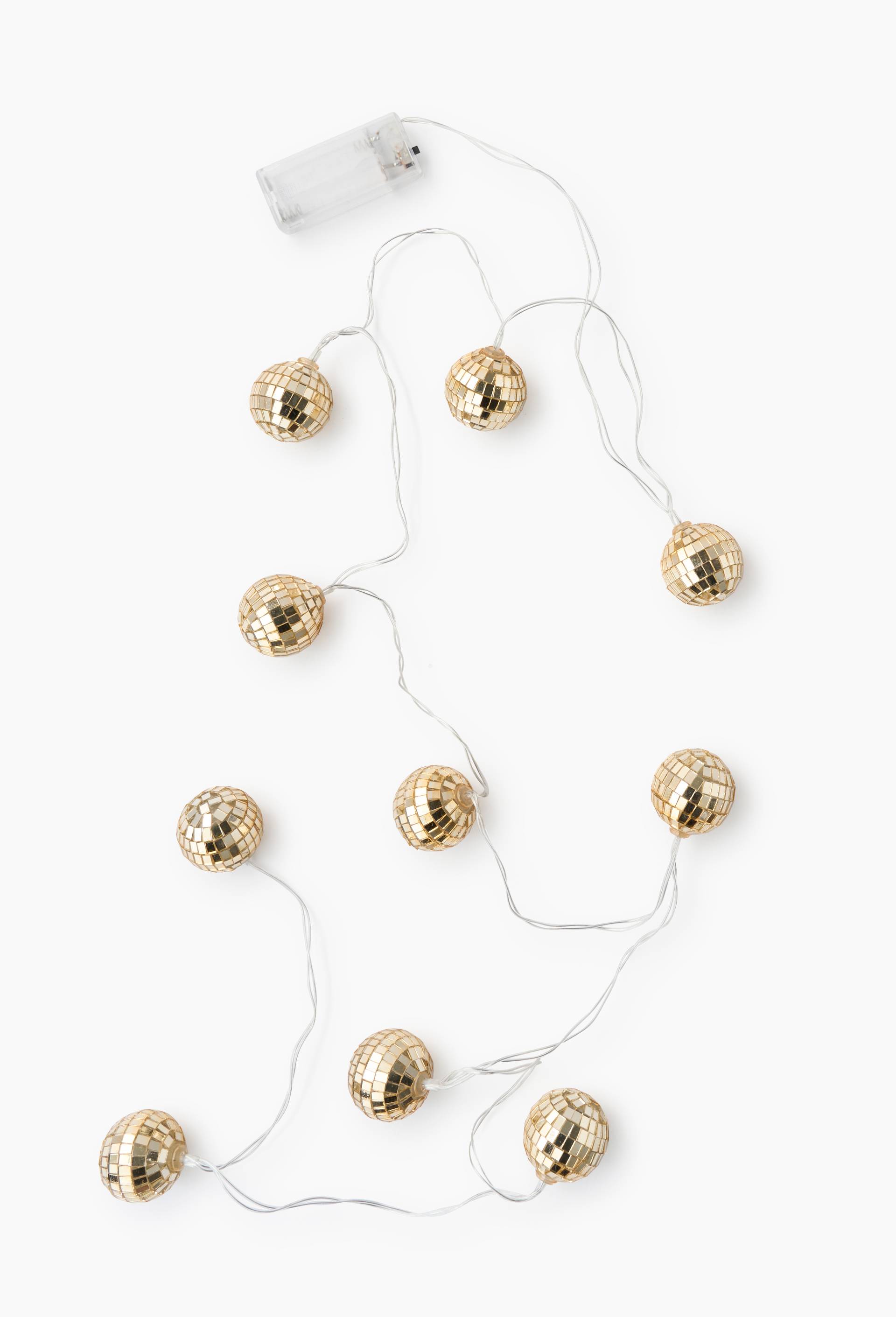 Guirlande boules disco, 4x180cm, en verre, Or, large image number 1.0