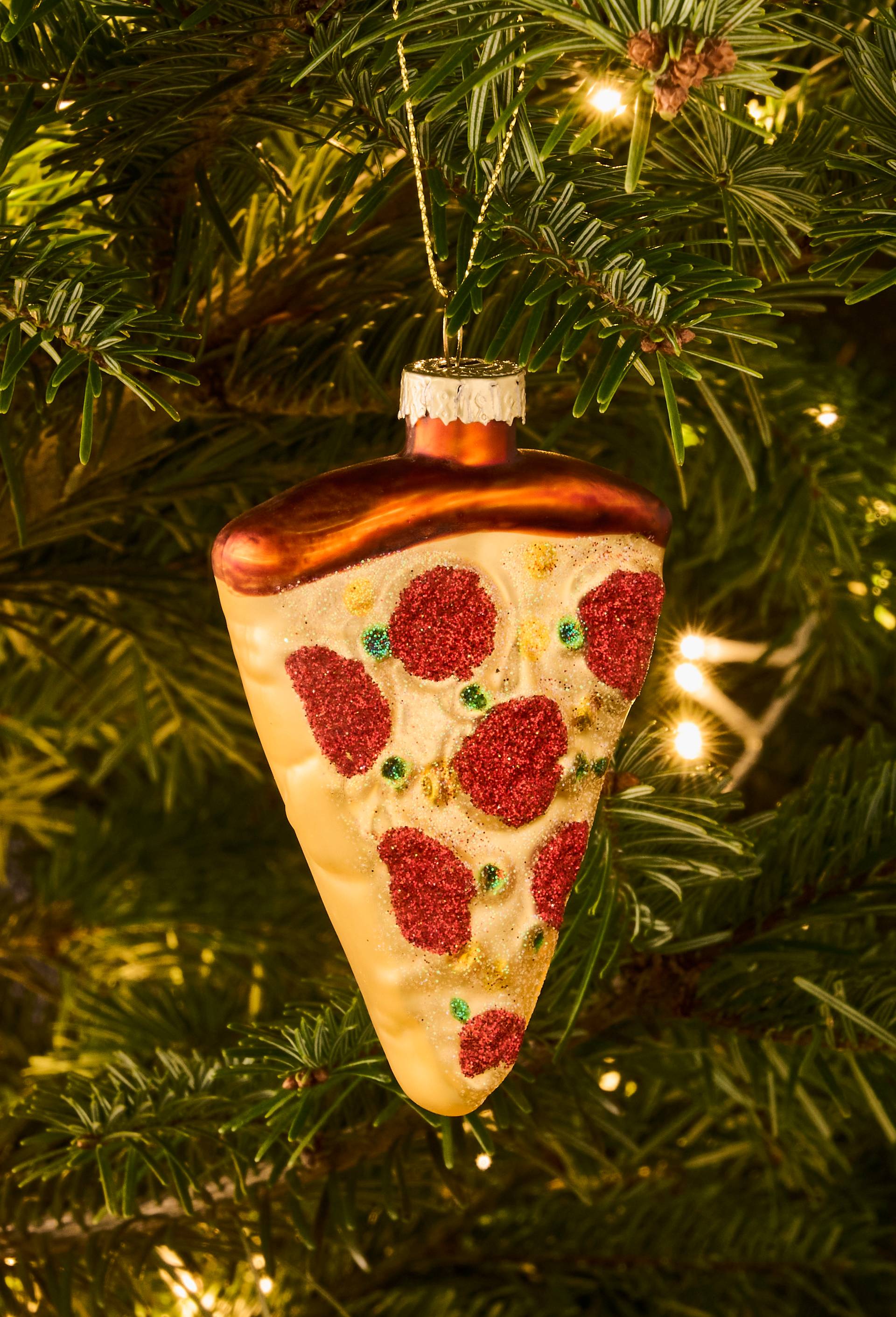 Ornement pizza, H11cm, en verre, Multicolore, large image number 0.0