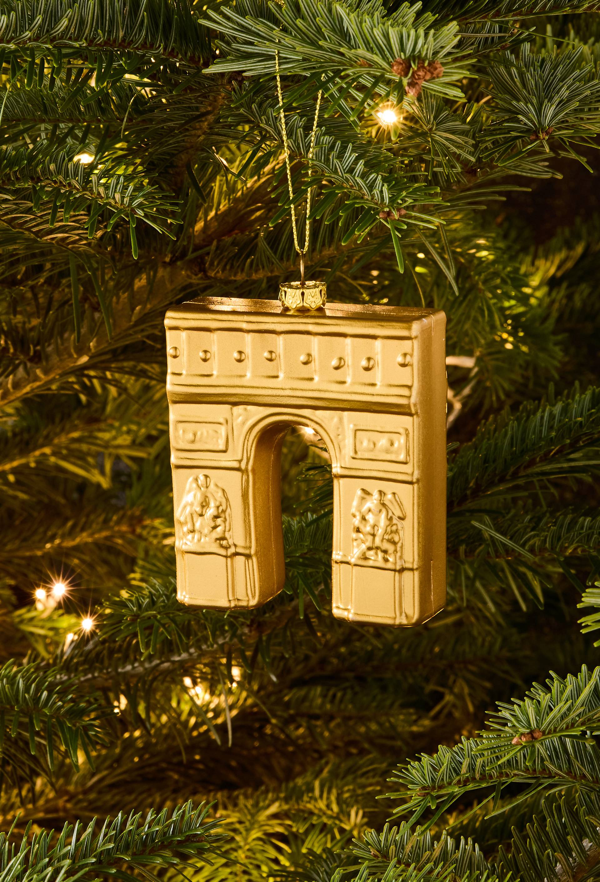 Ornement arc de triomphe, 9cm, en plastique OR MONOPRIX