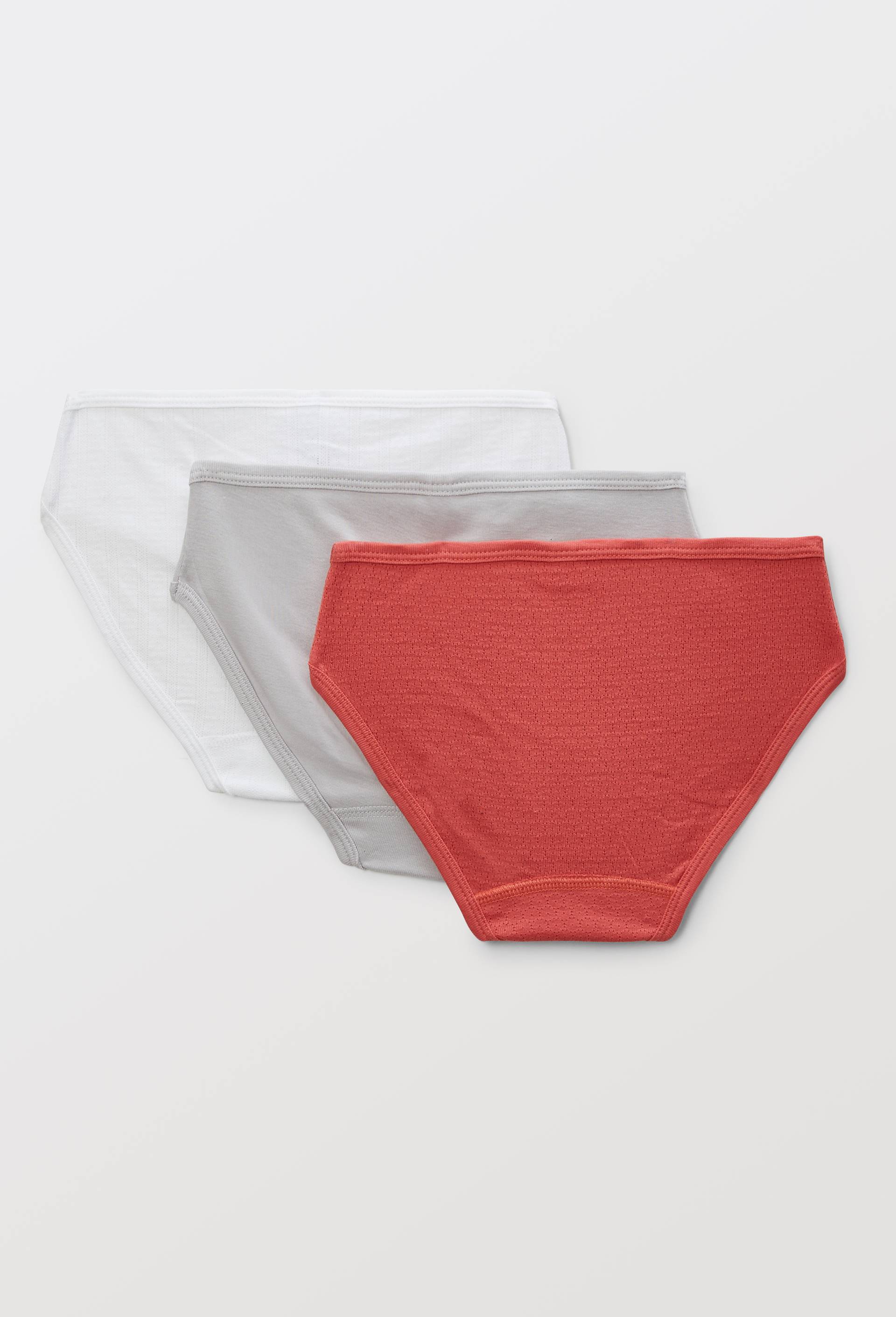 Lot de 3 culottes mini en coton BIO Petit Bateau, certifi&eacute; OEKO-TEX, Orange fonc&eacute;, large image number 2