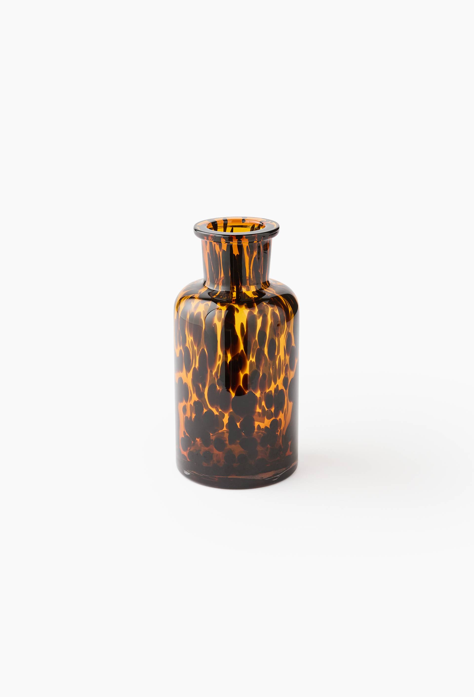 Vase bouteille tacheté, 10x20cm, en verre BRUN MONOPRIX