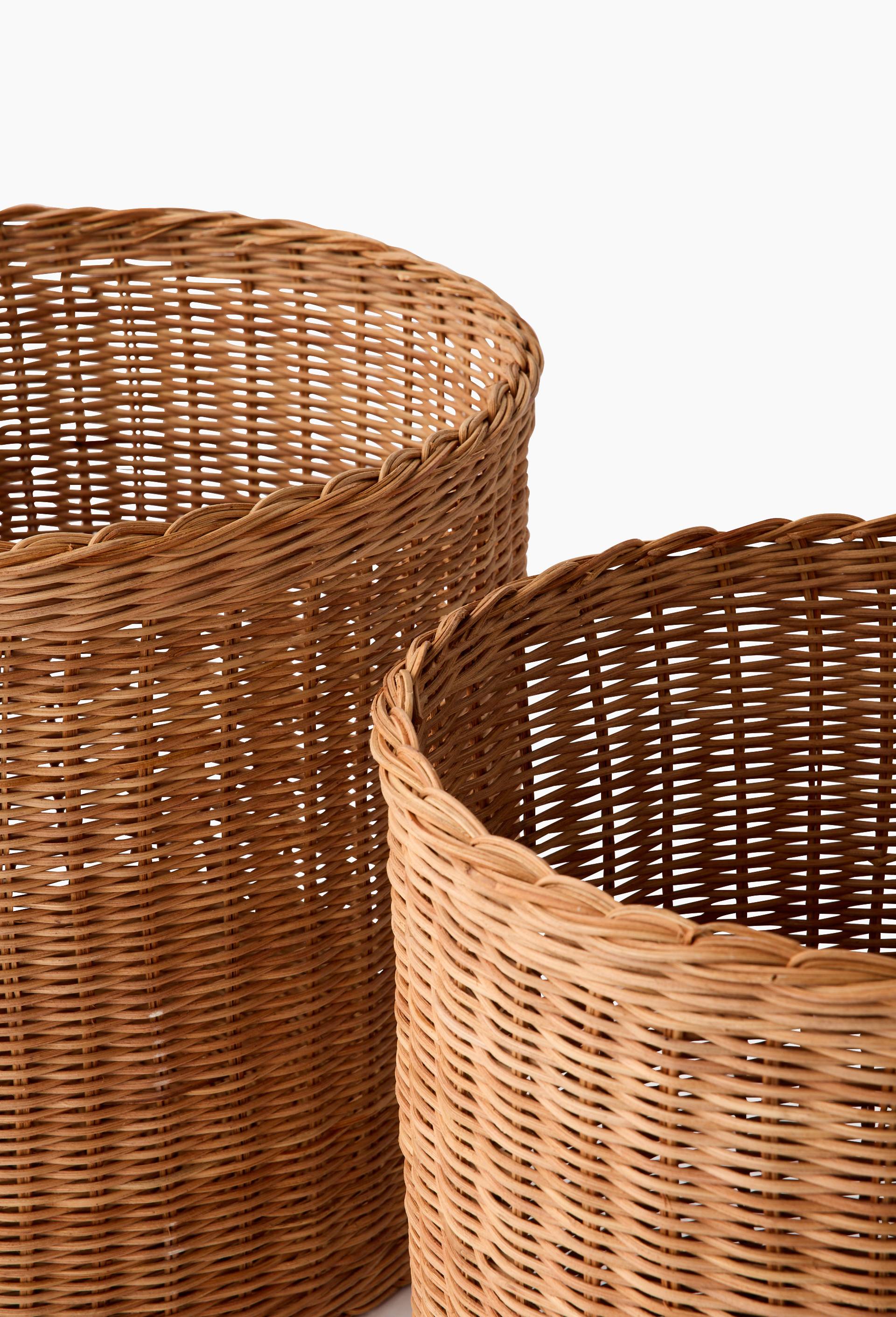Panier droit, en rotin, Beige clair, large image number 2