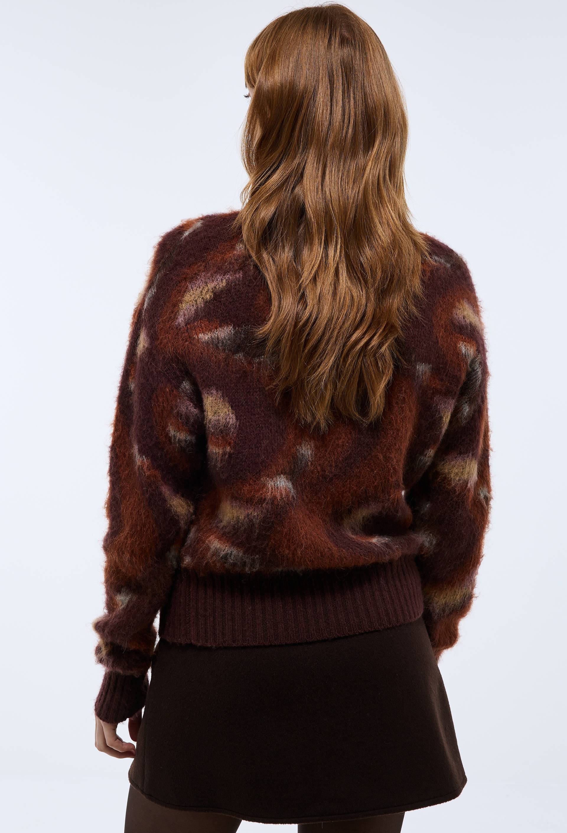 Pull jacquard manches longues, Rouge, large image number 1