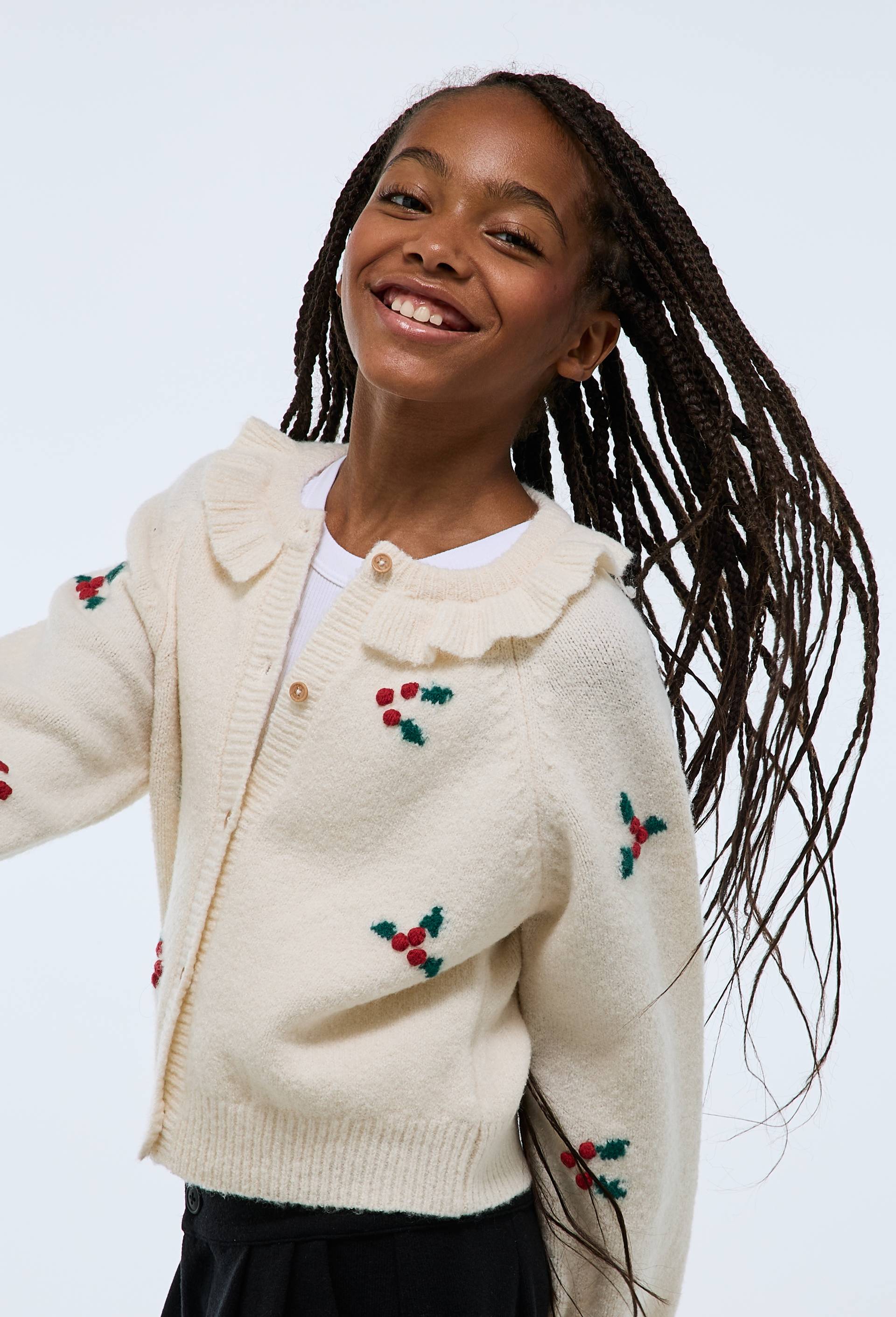 Cardigan brod&eacute; contenant de la laine, Beige clair, large image number 1.0