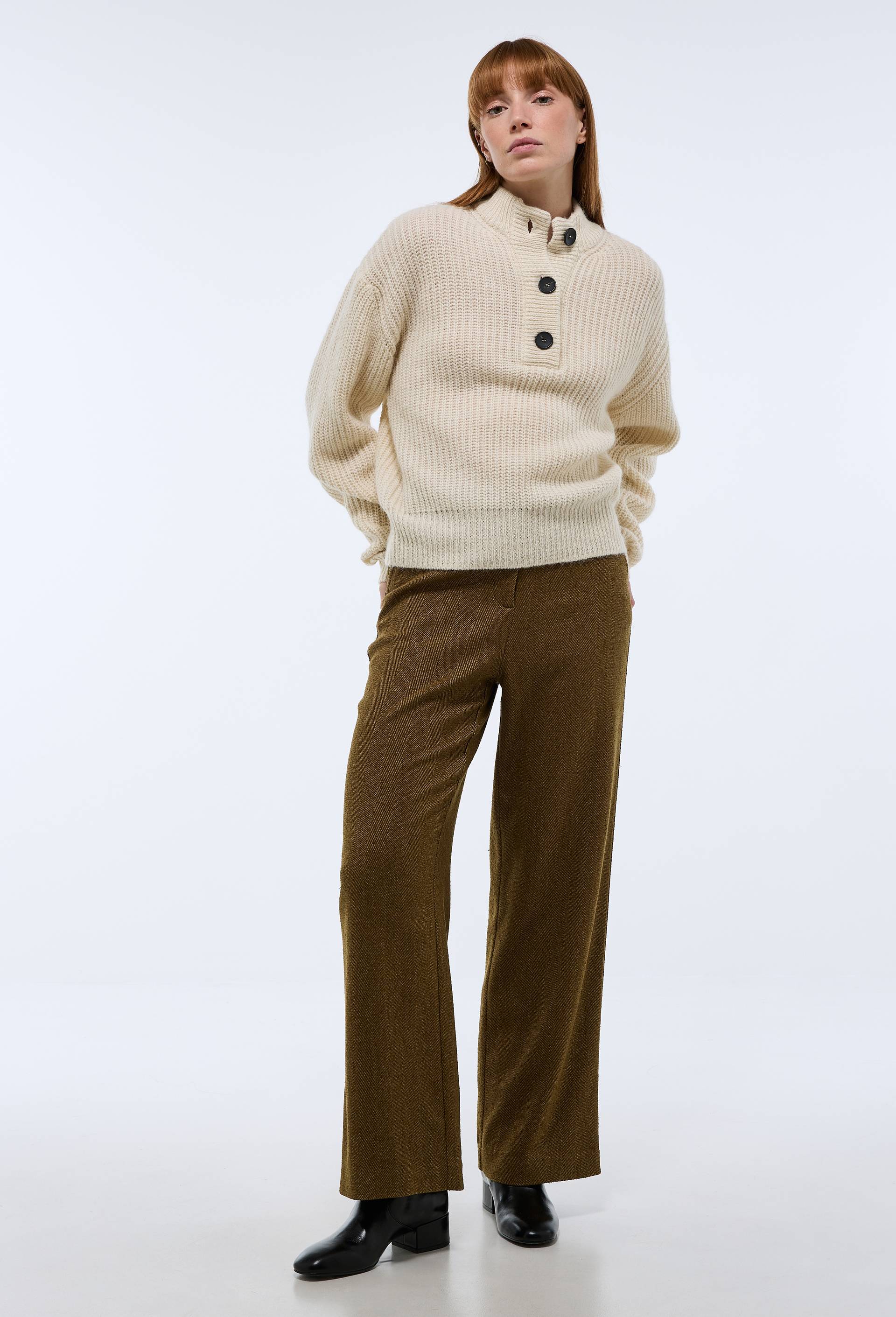 Pantalon fluide en chevron - MONOPRIX - Modalova