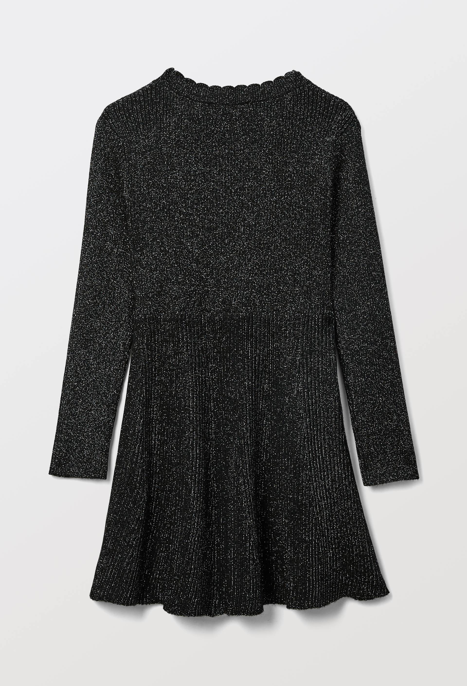 Robe courte en maille fibres m&eacute;tallis&eacute;es, Noir, large image number 3