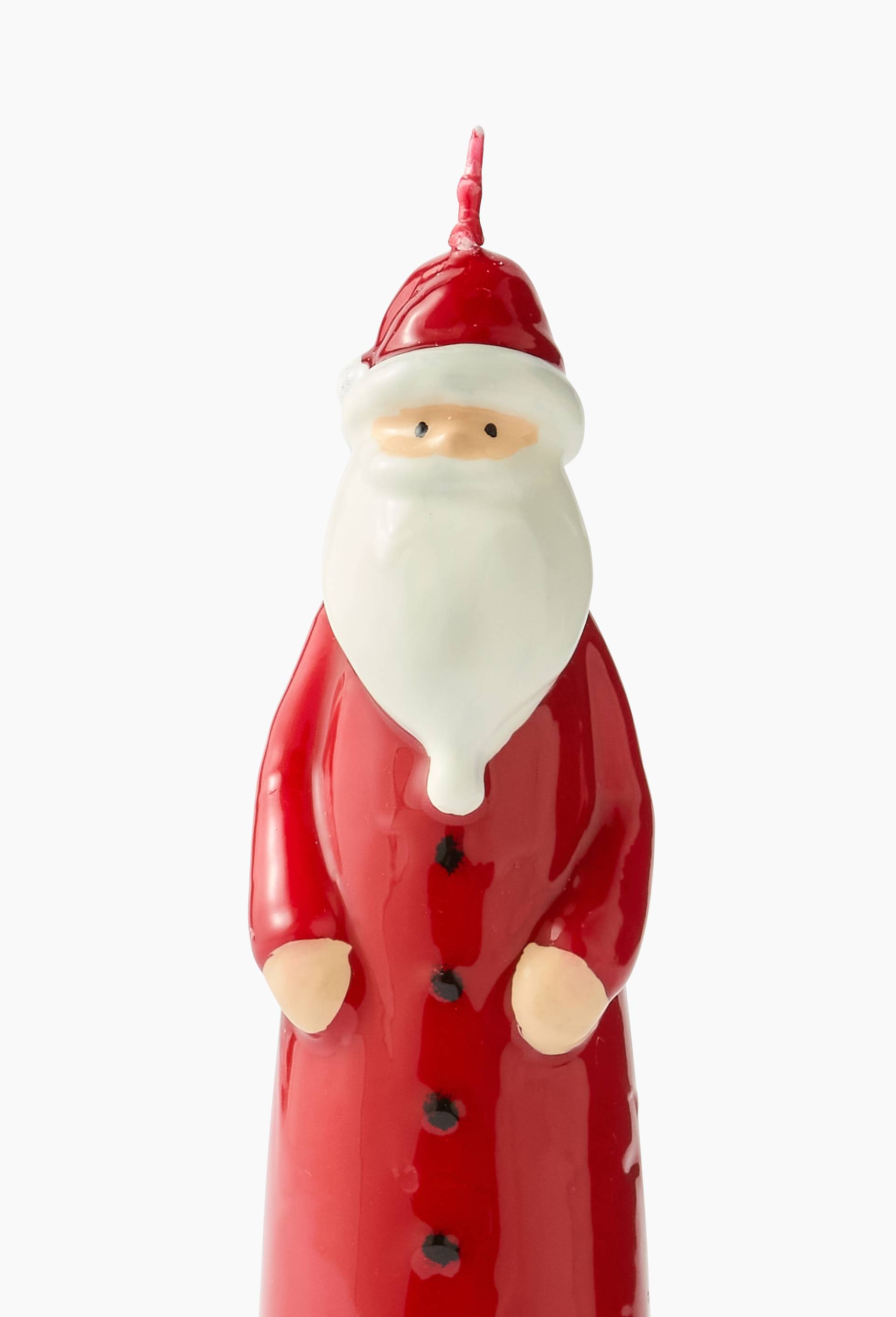 Bougie p&egrave;re no&euml;l fin M, 6.9x6.9x19cm, en cire, Rouge, large image number 1.0