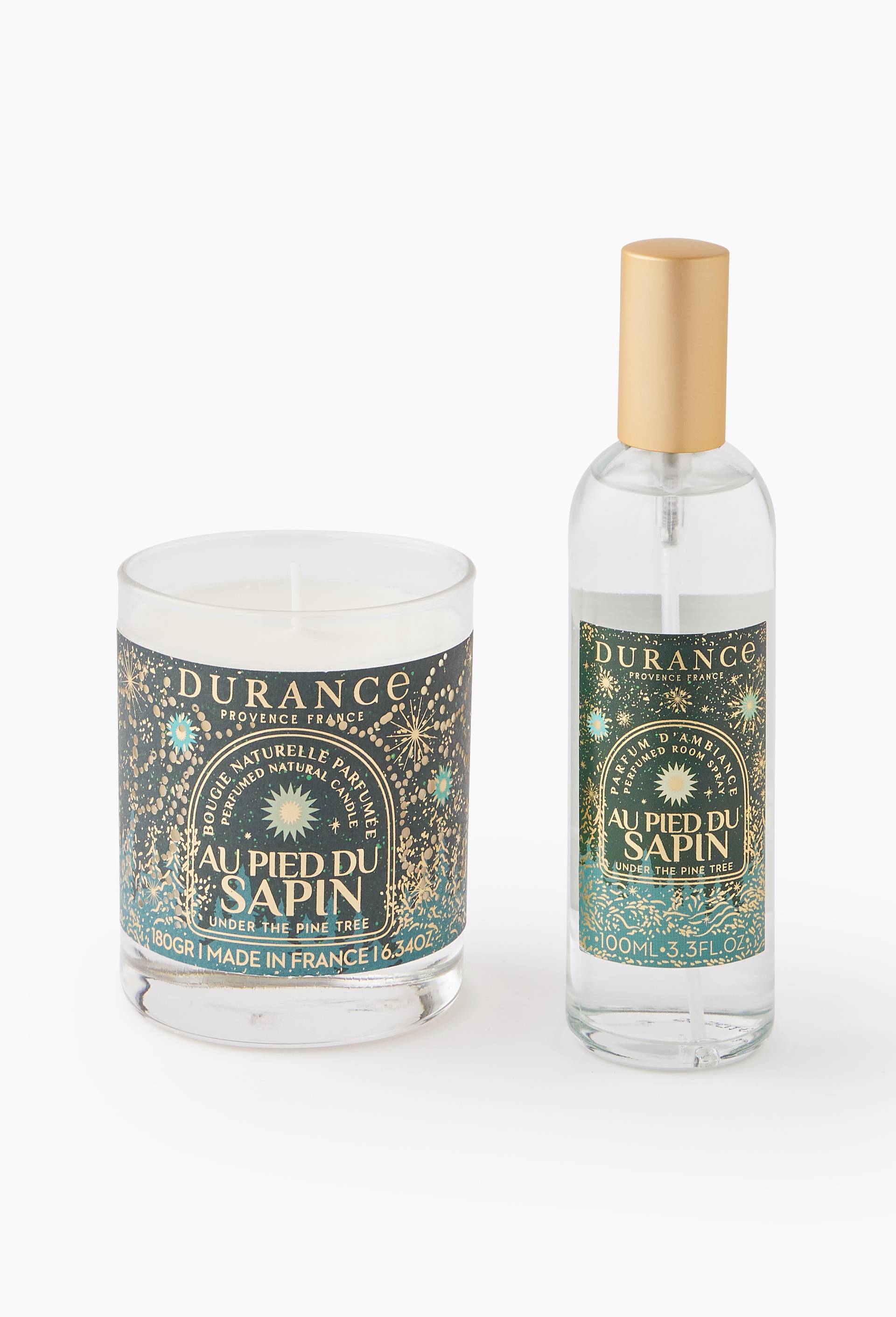 Coffret Bougie 180 gr + Parfum d'Ambiance 100 mL Au Pied du Sapin, Bleu, large image number 1.0